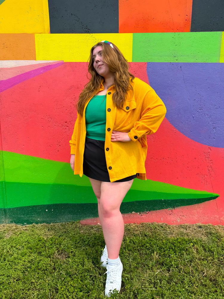 Gold Buttondown Fall Shacket (S-3XL)