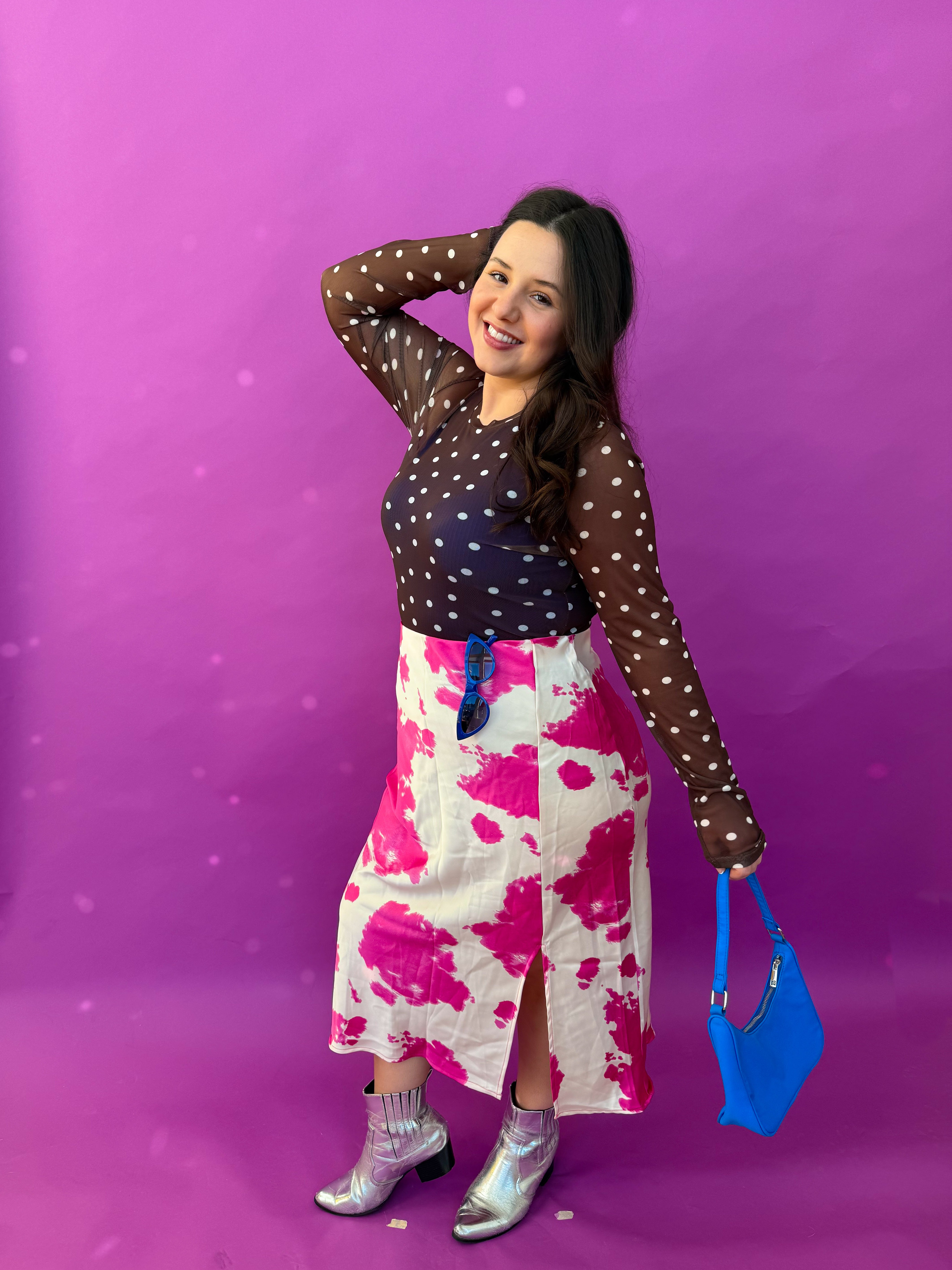 Strawberry Cow Midi Skirt (S-3XL)