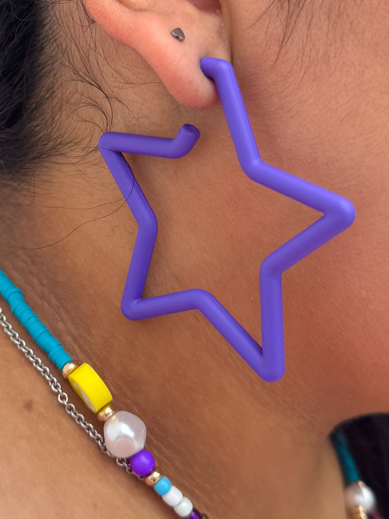 Purple Star Earrings