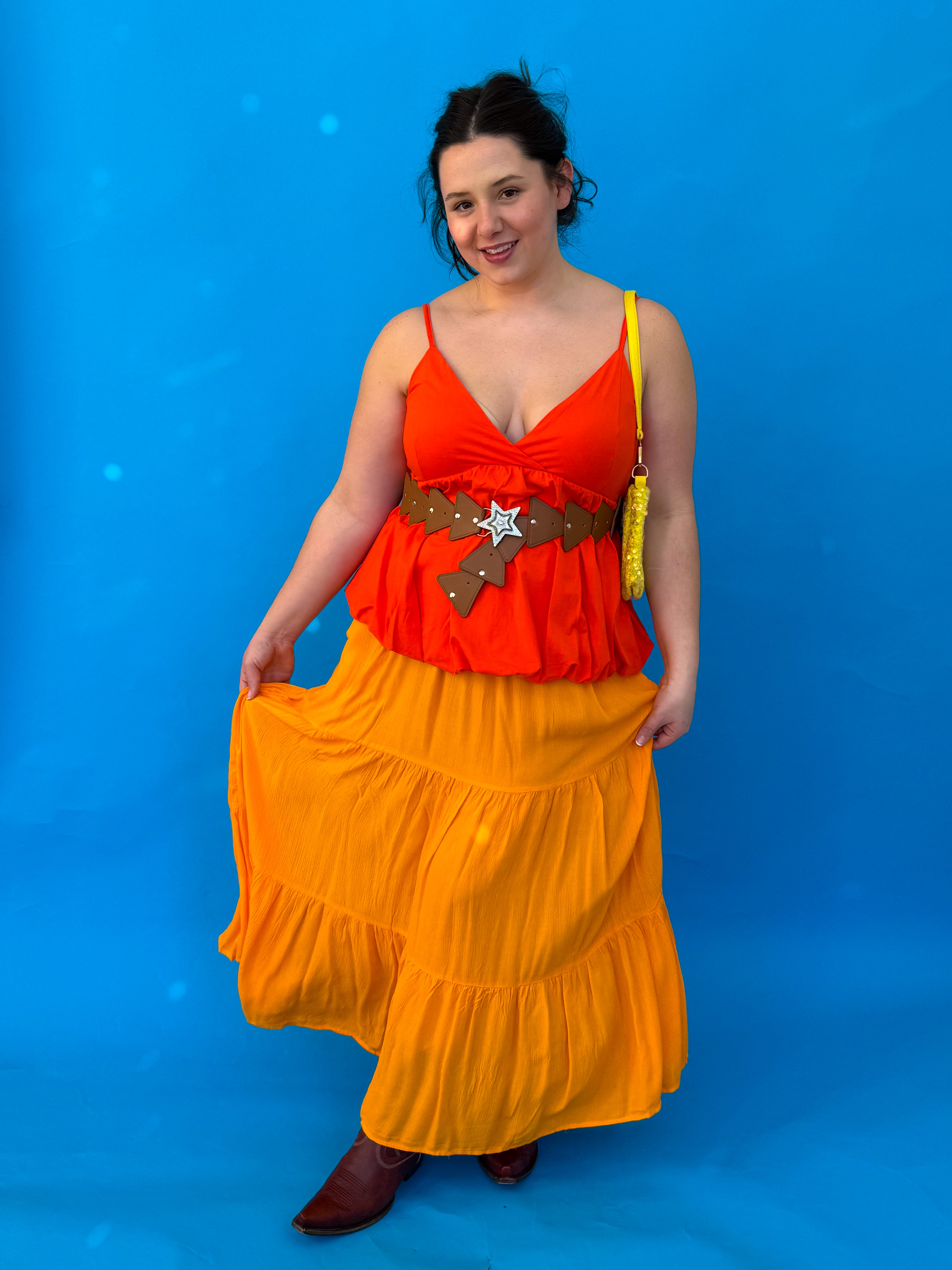 Fast Times Skirt in Marigold (S-3XL)