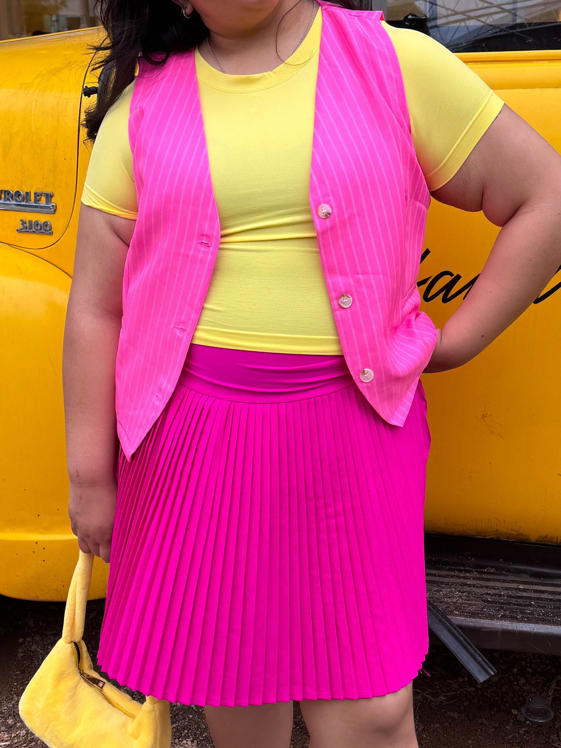 Rockstar Pink Pleated Skort (S-3XL)