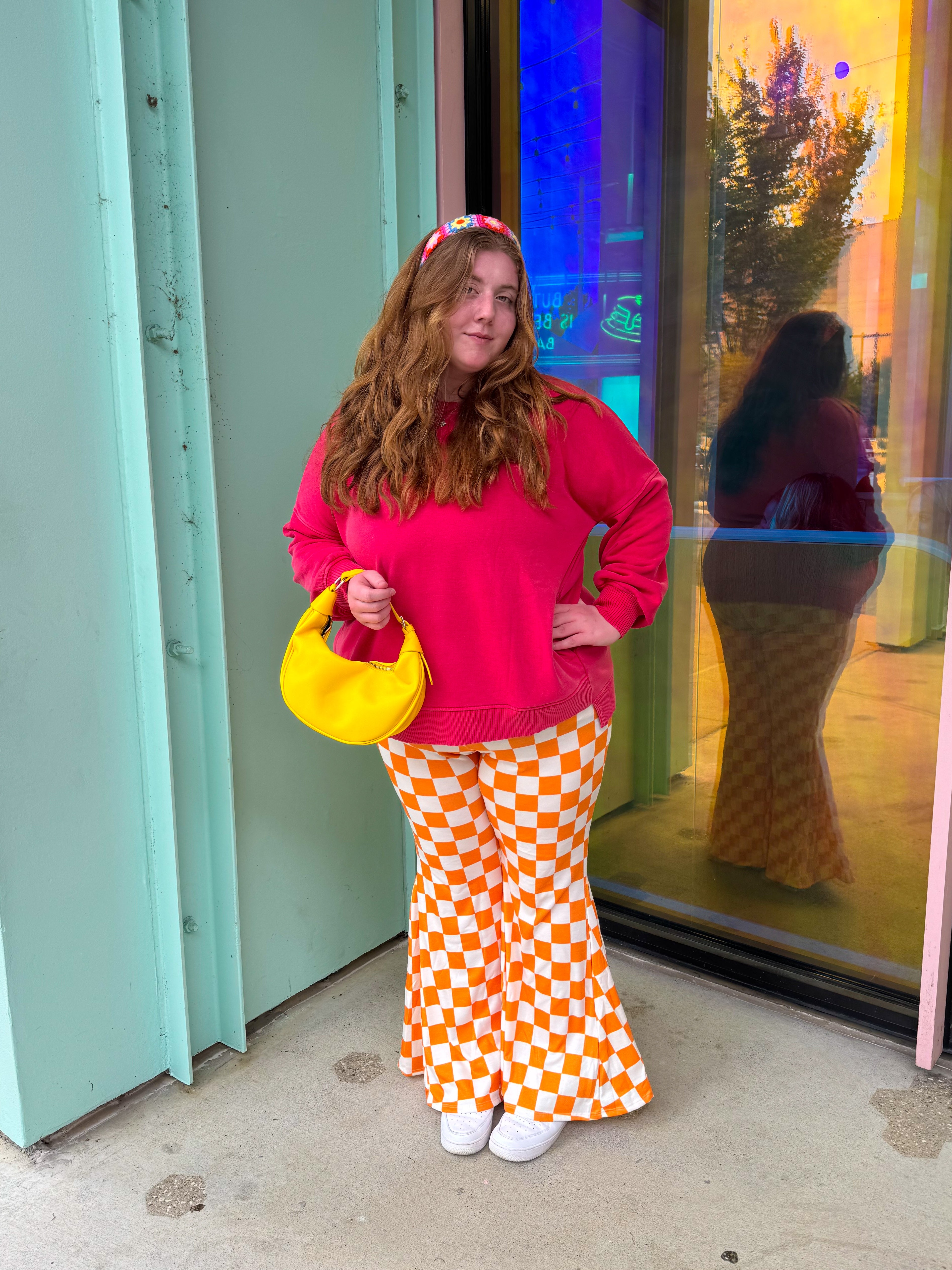 Not My Fault Orange Checkered Pants (S-3XL) – The Rainbow Closet