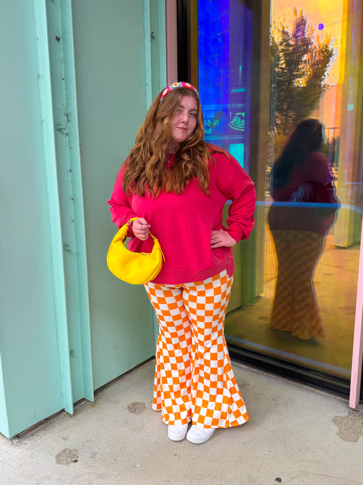 Not My Fault Orange Checkered Pants (S-3XL)