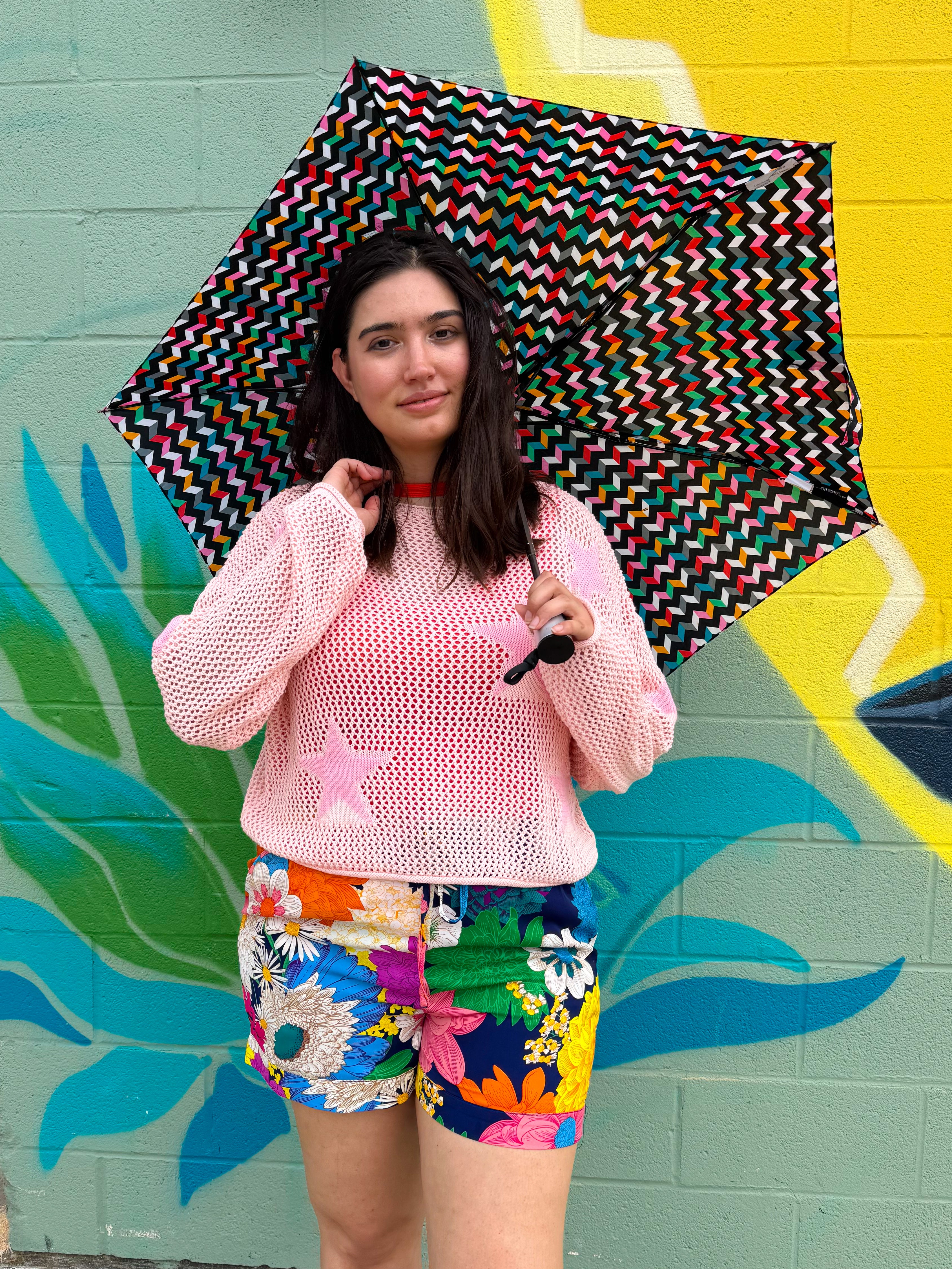 Pink Mesh Star Layering Top (S-3XL)