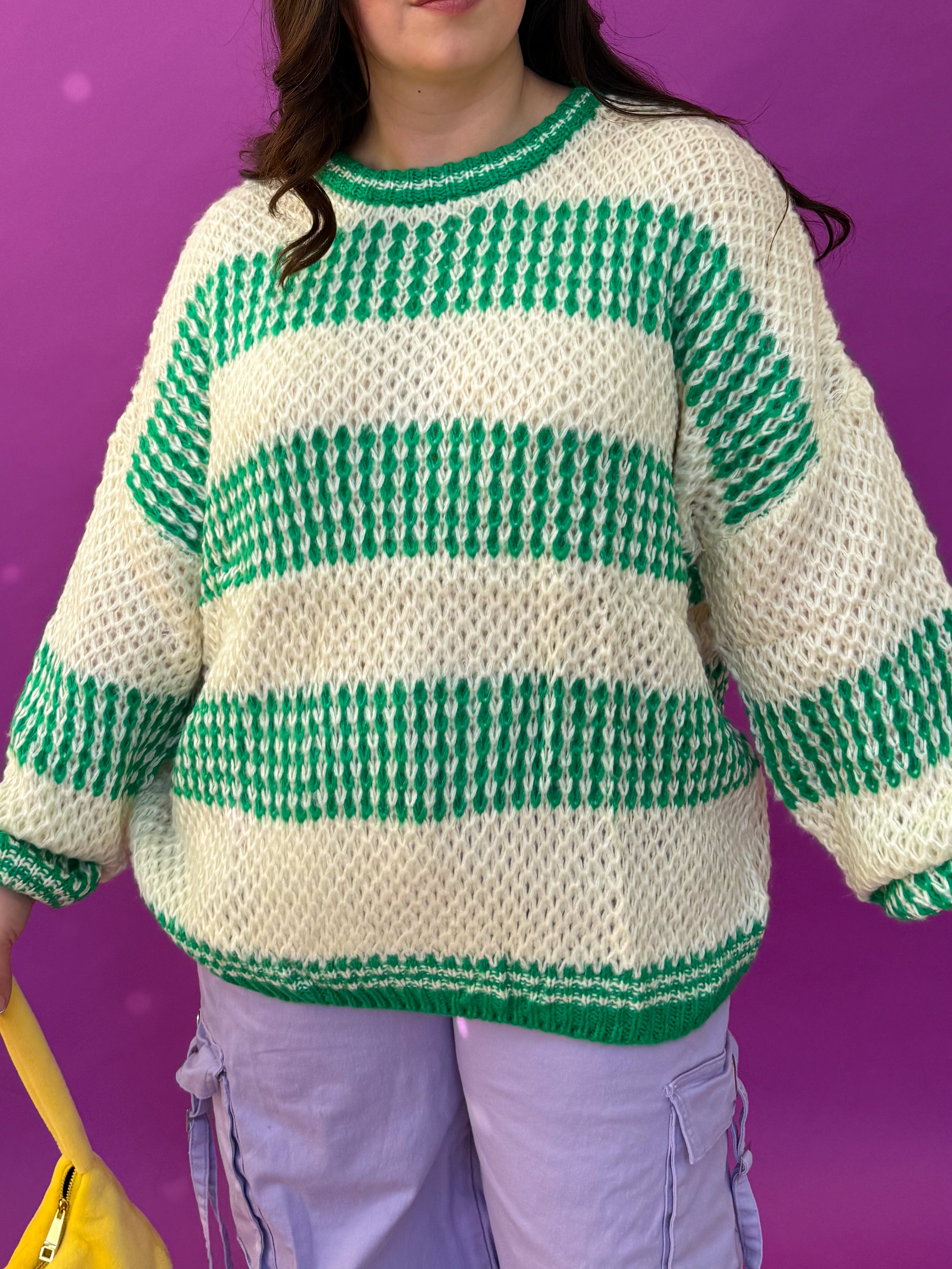 Green Striped Sweater (S-3XL)