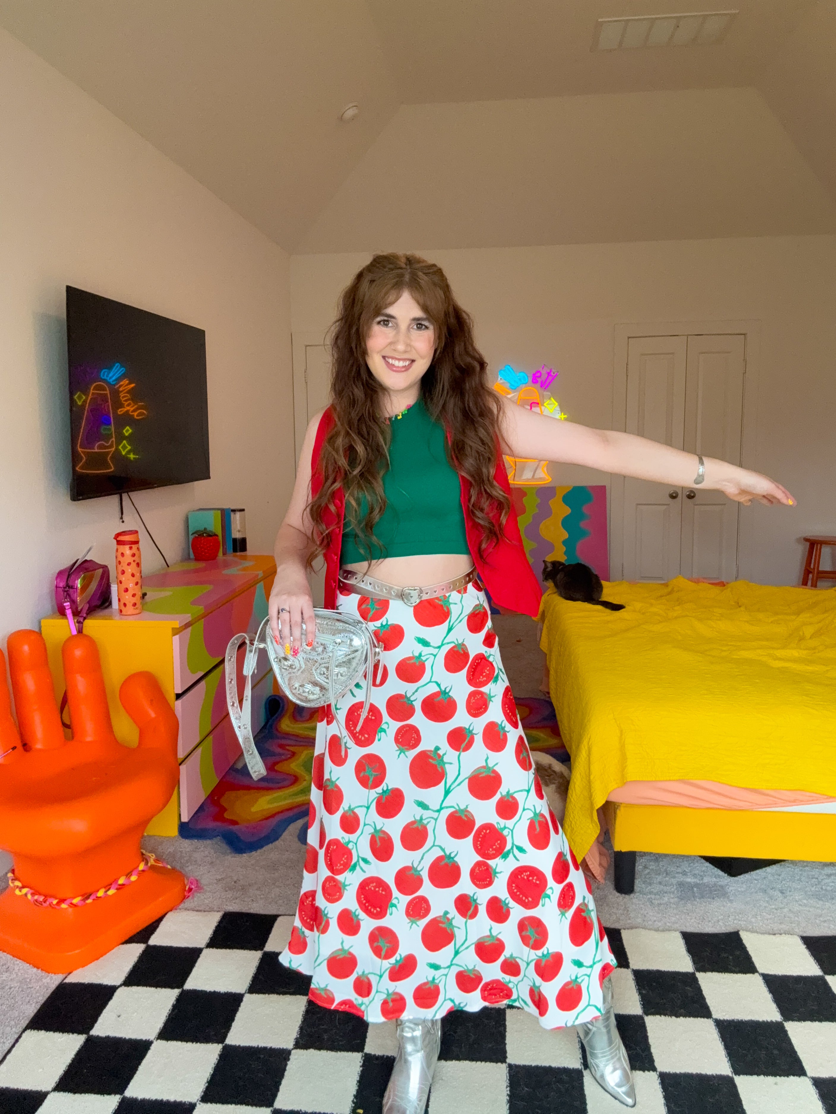 Picking Tomatoes Midi Skirt (S-3XL)