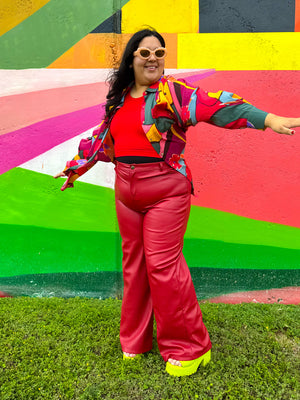 Red Licorice Leather Pants (S-3XL)