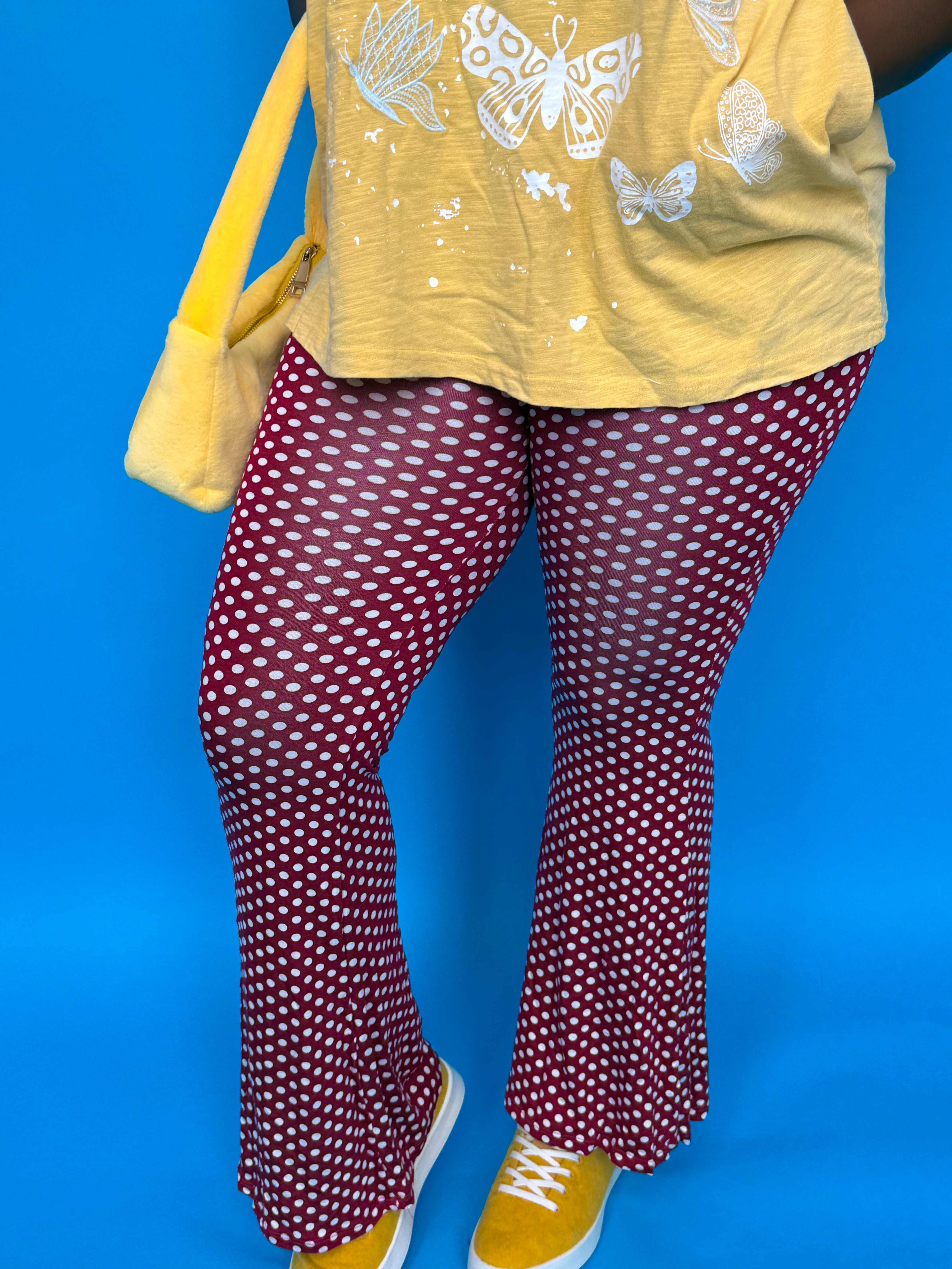 Red Polka Dot Flare Pants (S-3XL)