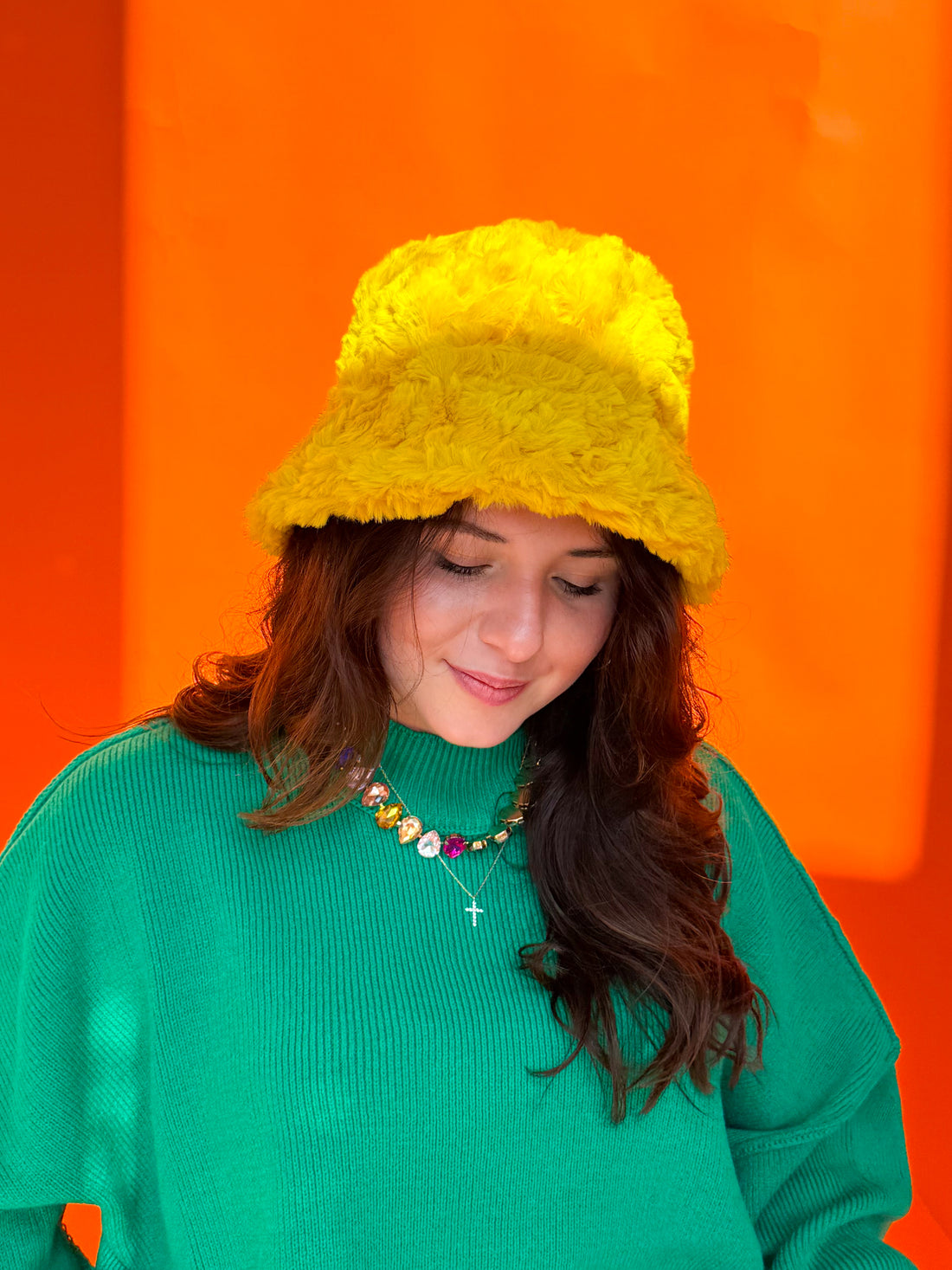 Mustard Fuzzy Bucket Hat