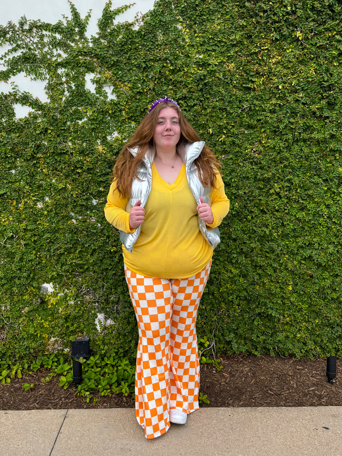 Not My Fault Orange Checkered Pants (S-3XL)