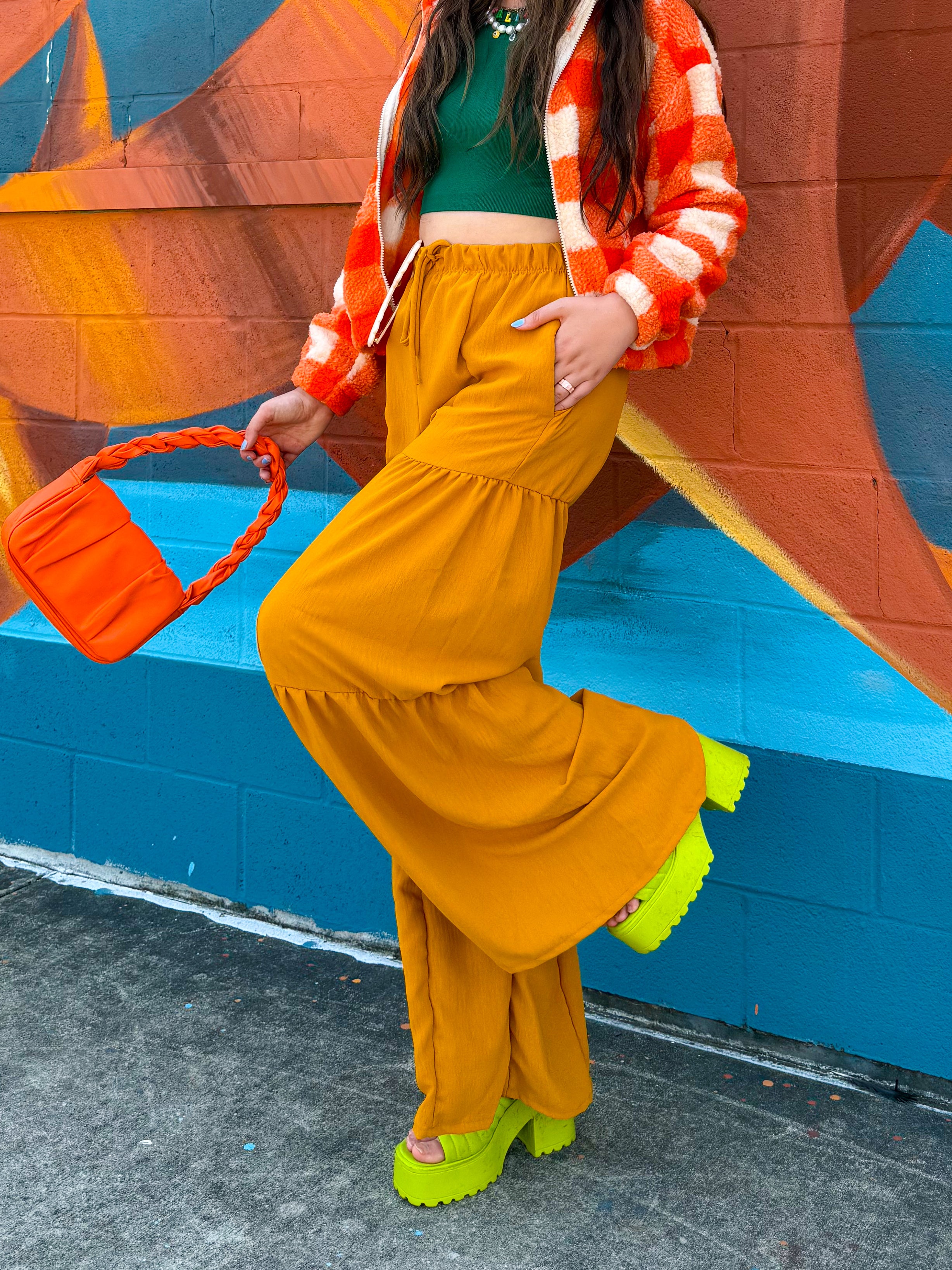 Mustard Flare Pants (S-3XL)