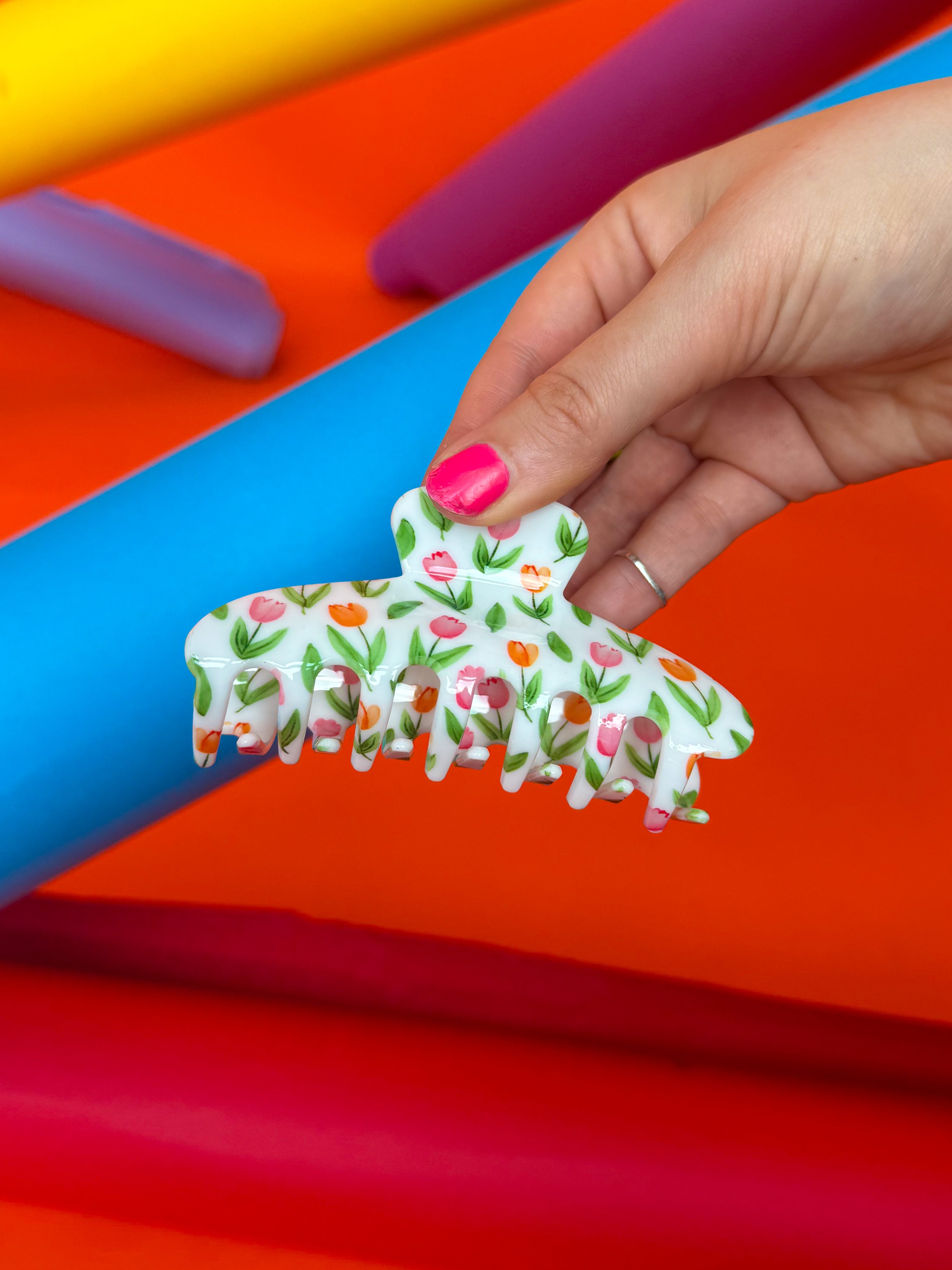 White Floral Hair Clip