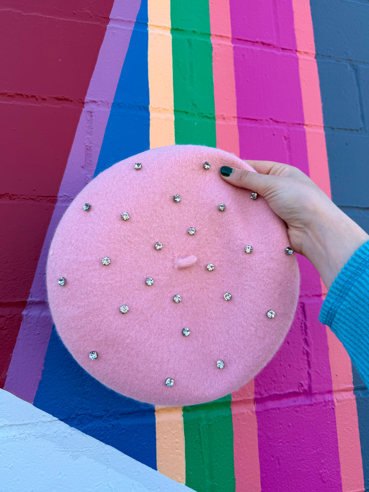 Light Pink Crystal Beret