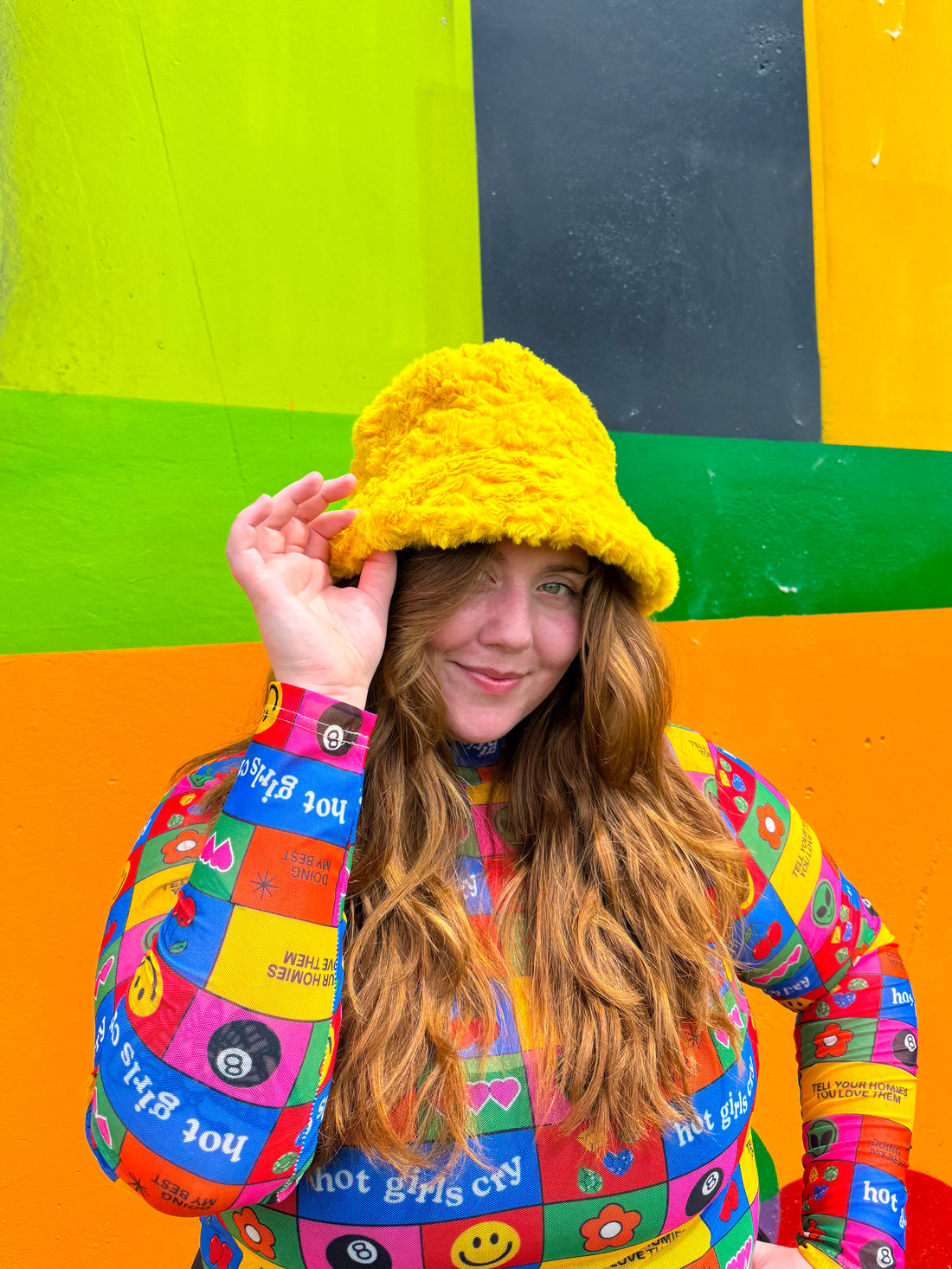 Mustard Fuzzy Bucket Hat