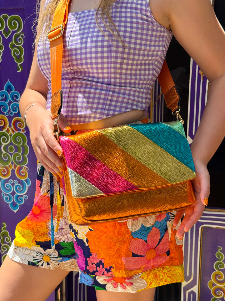 Fall Metallics Striped Purse