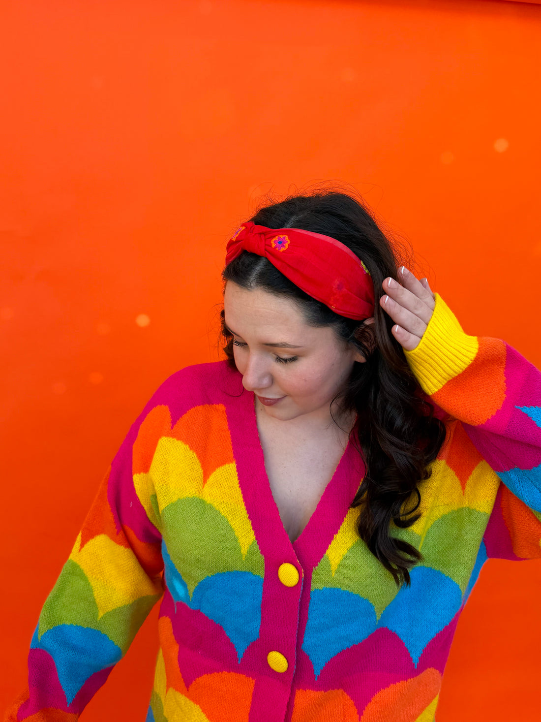 Red Embroidered Headband