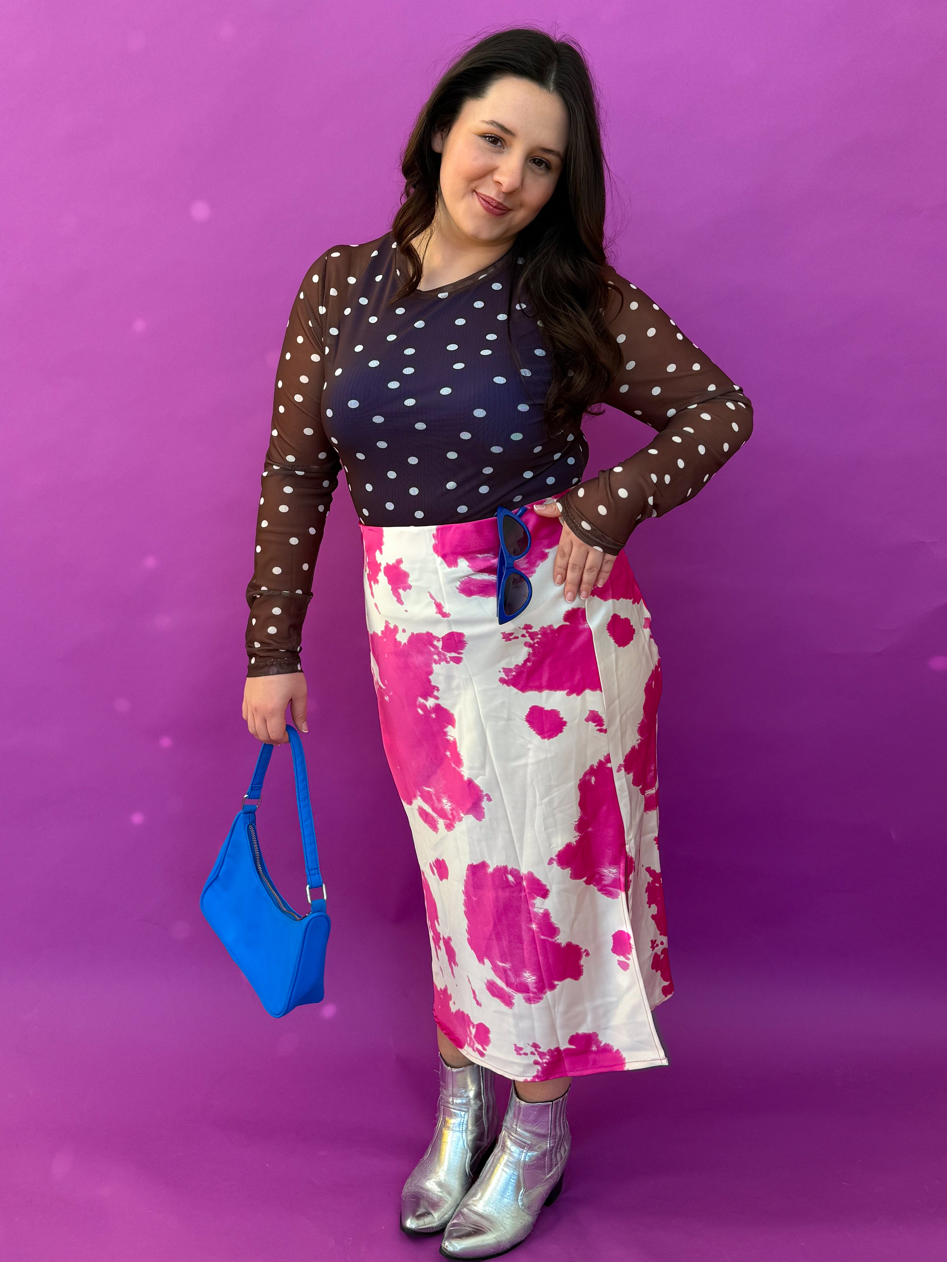 Strawberry Cow Midi Skirt (S-3XL)