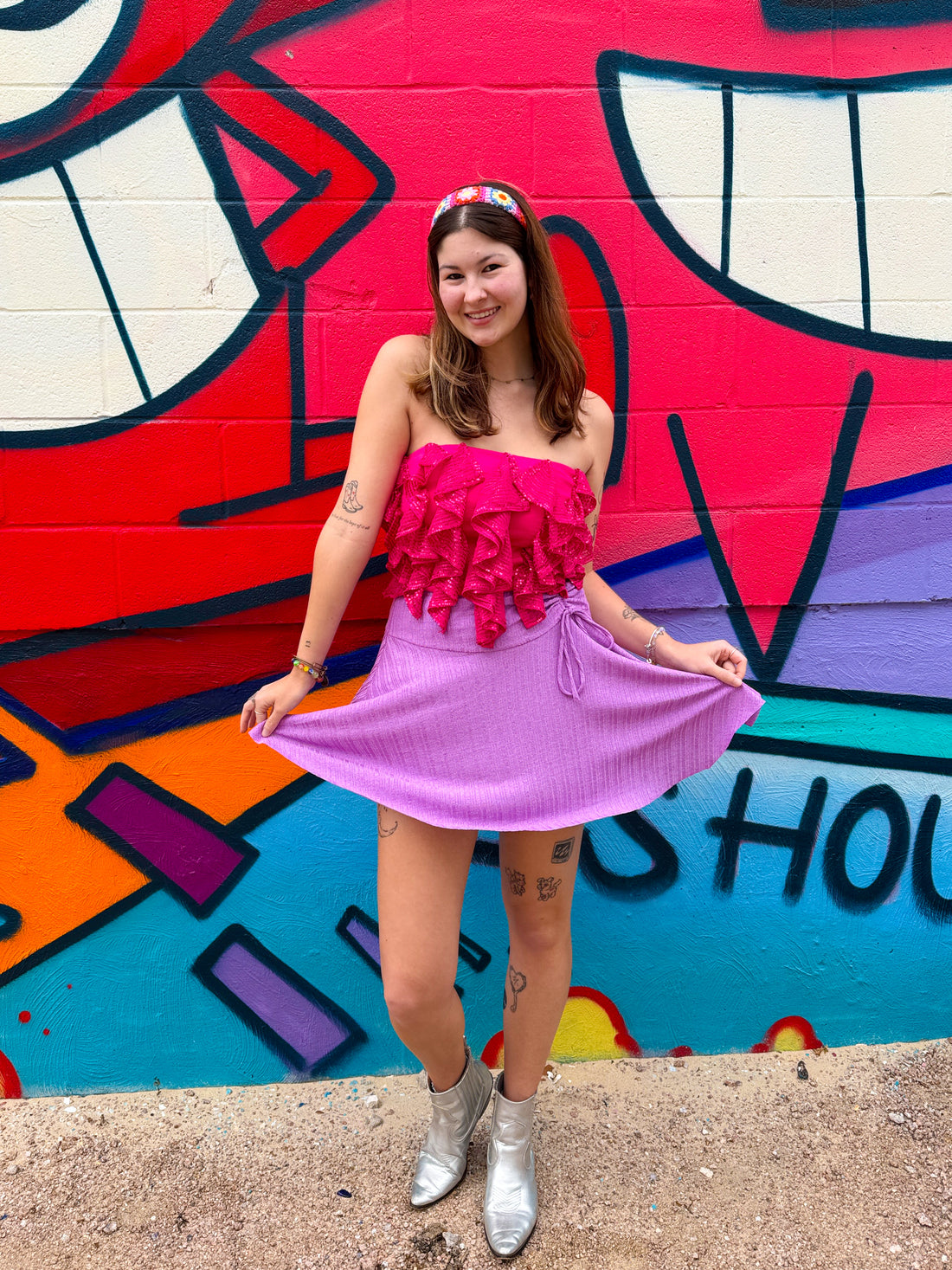 Glowing Pink Sequin Tube Top (S-3XL)