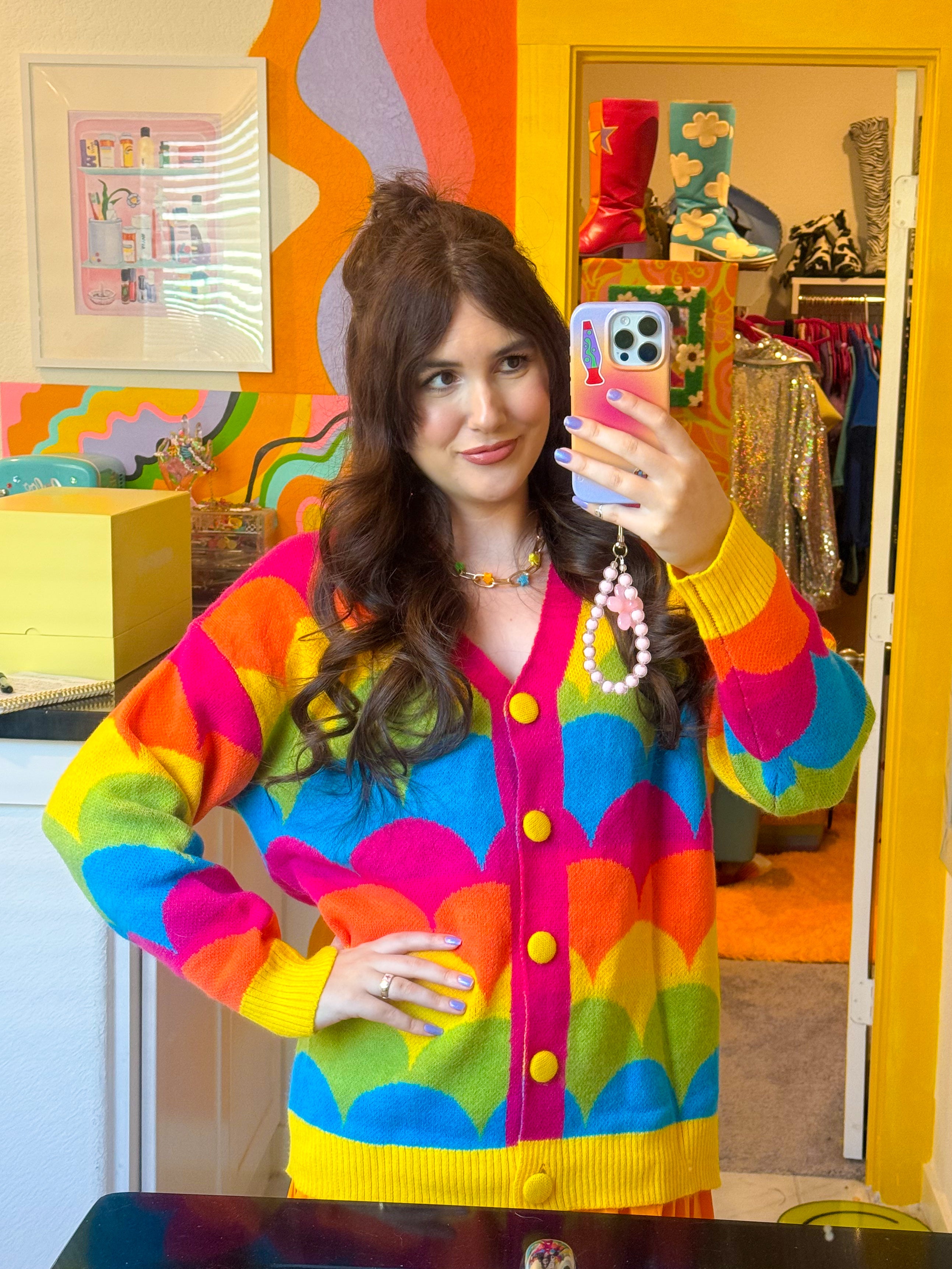 Crayon Rainbow Cardigan (S-XL)