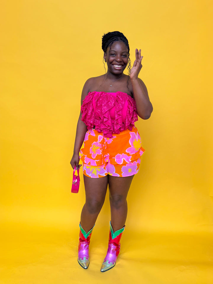 Tangerine Dream Floral Shorts (S-2XL)