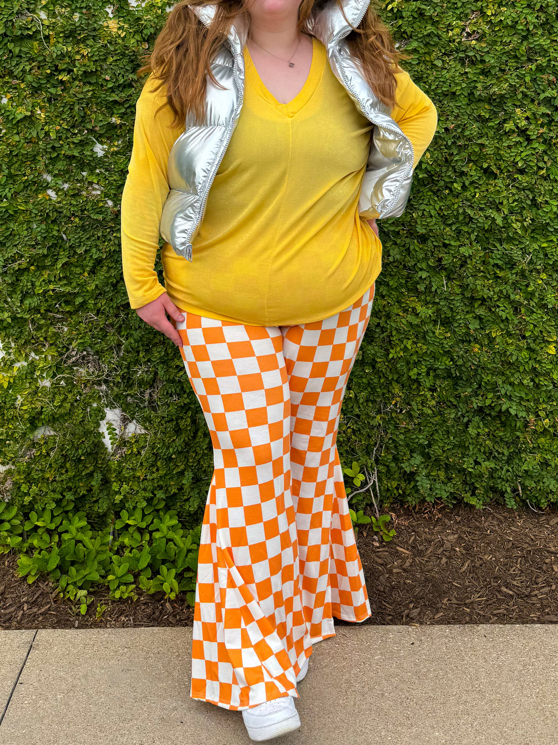 Not My Fault Orange Checkered Pants (S-3XL)