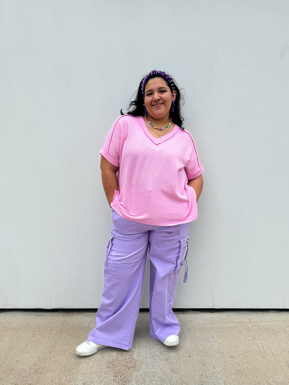 Candy Pink V-neck (S-3XL)