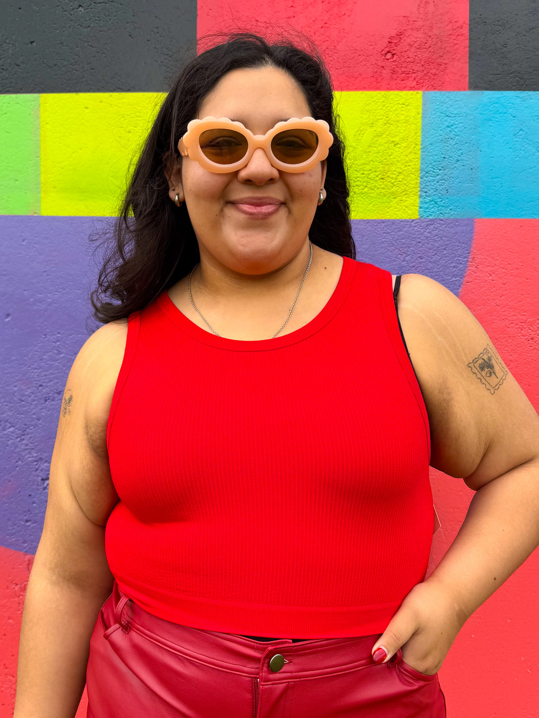 Red Cropped Tank Top (S-2XL)