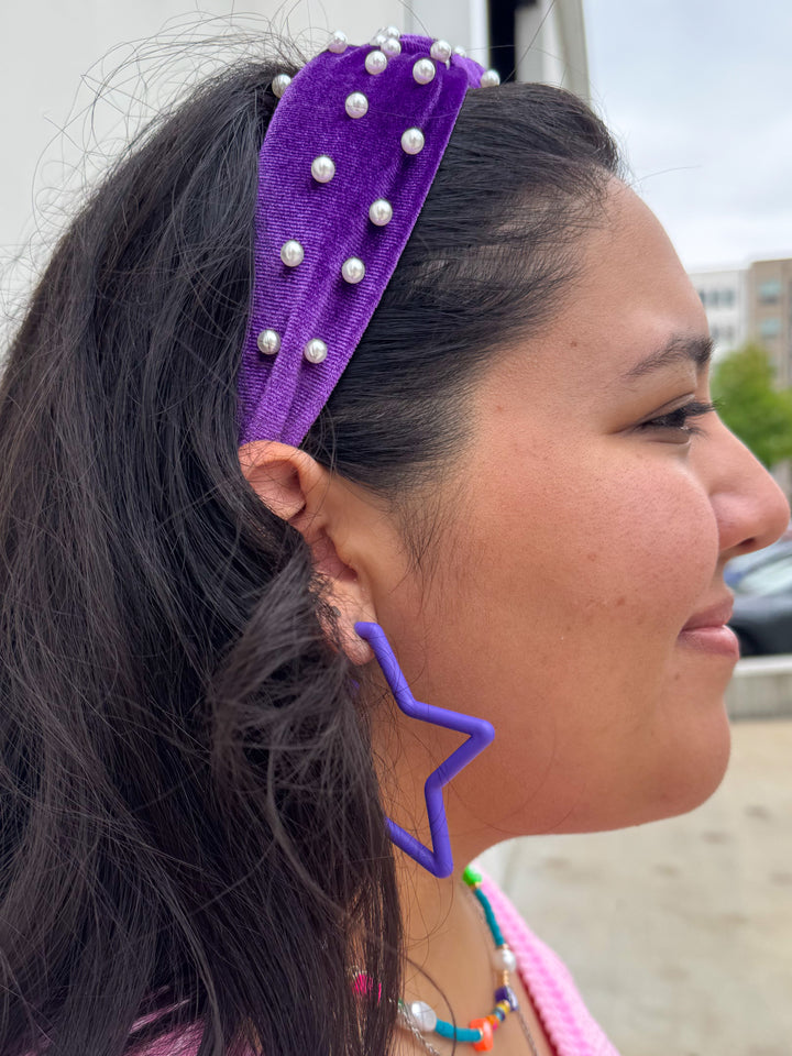 Purple Star Earrings