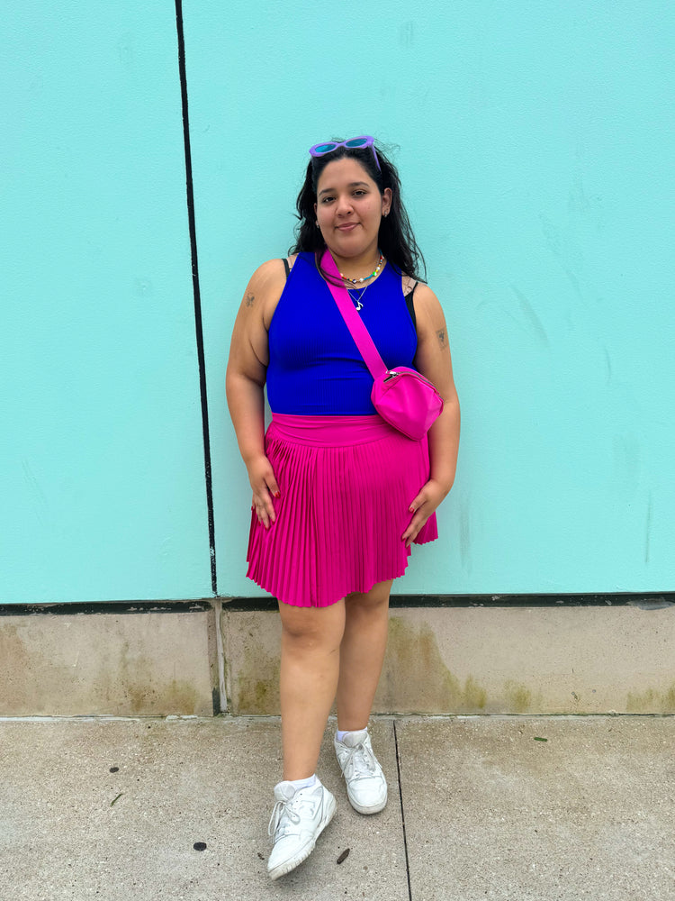 
            
                Load image into Gallery viewer, Rockstar Pink Pleated Skort (S-3XL)
            
        
