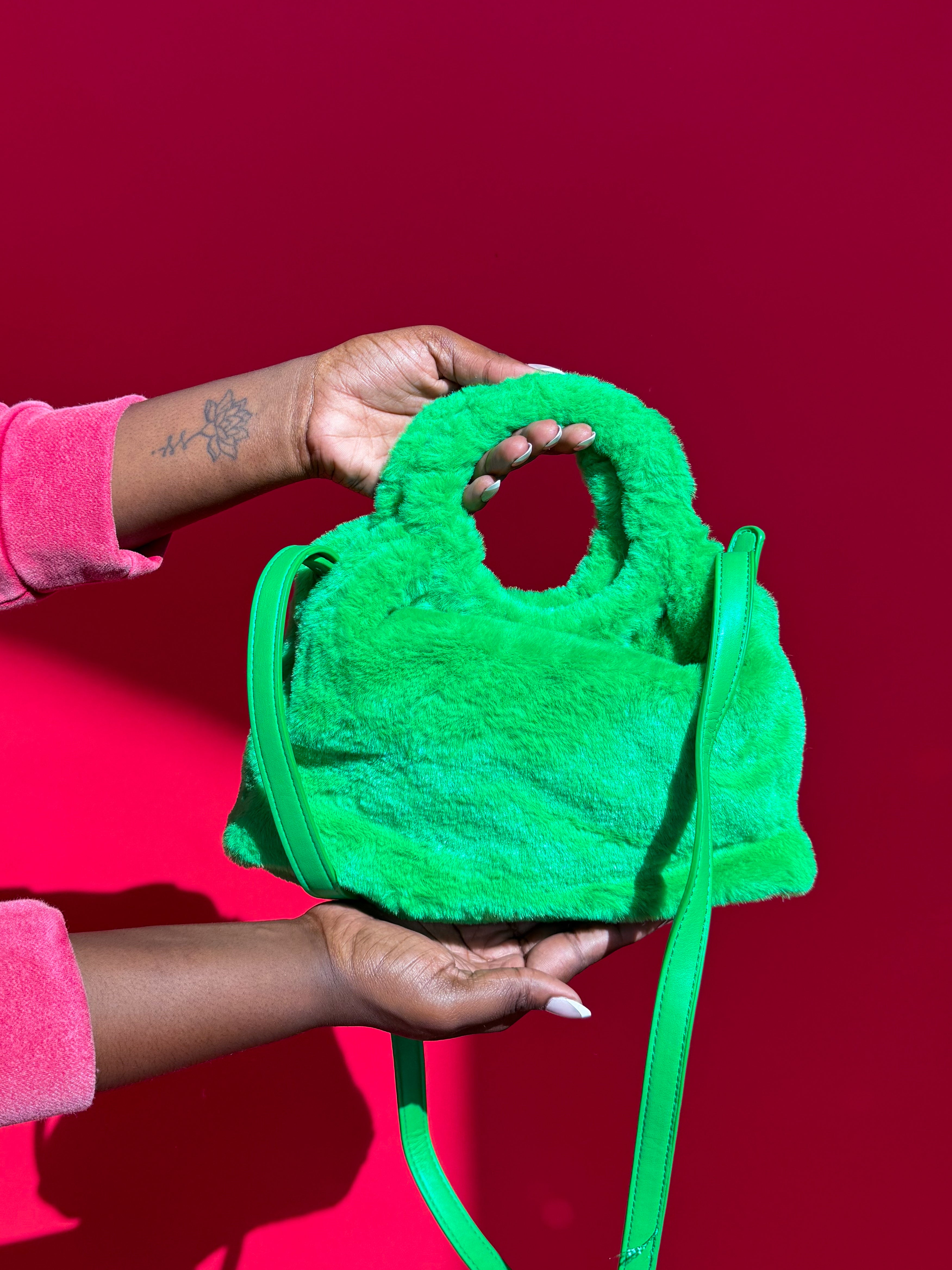 Green Fuzzy Purse