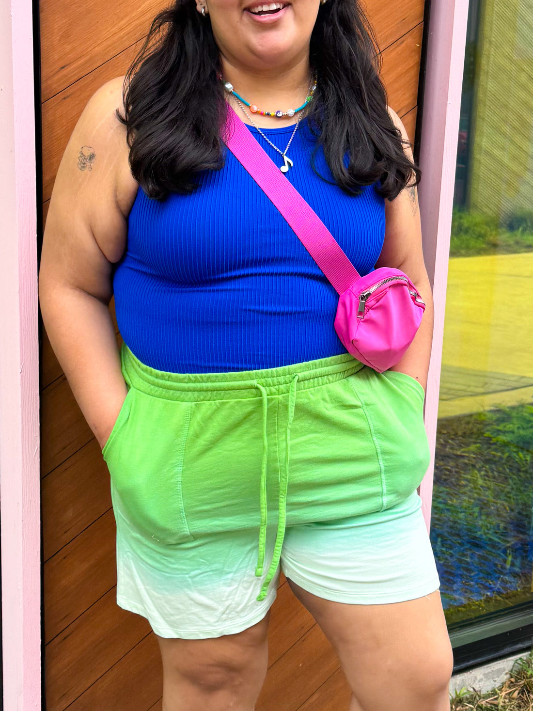 Leafy Green Ombre Shorts (S-3XL)
