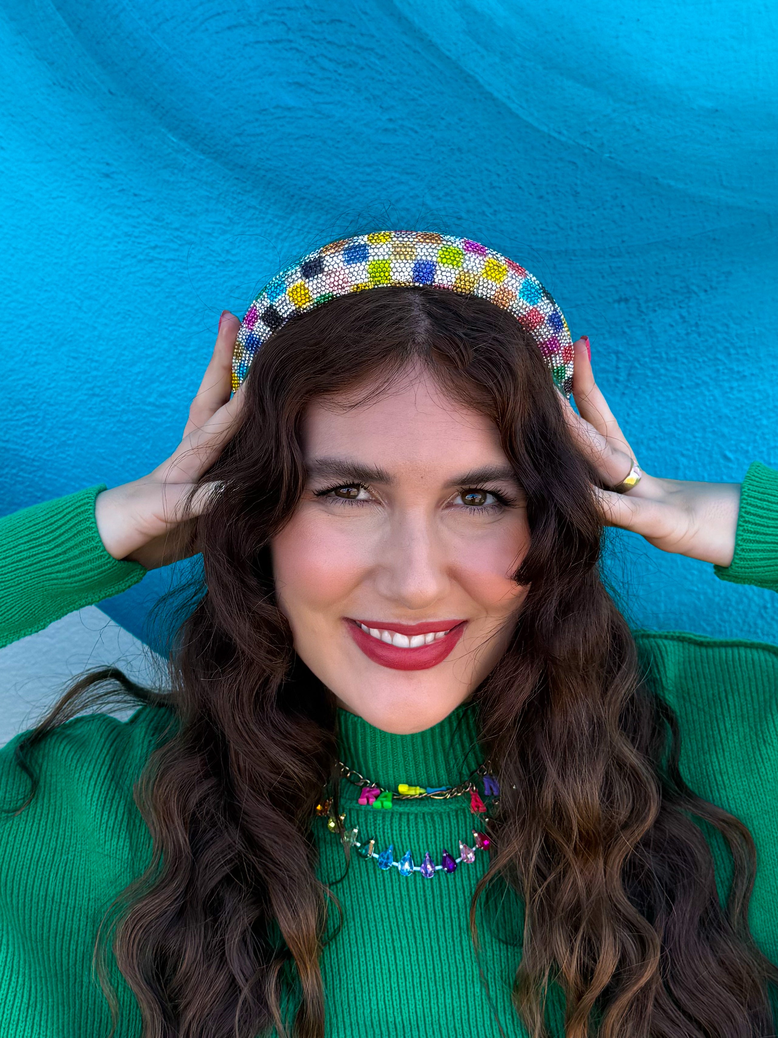 Holiday Glitz Checker Headband