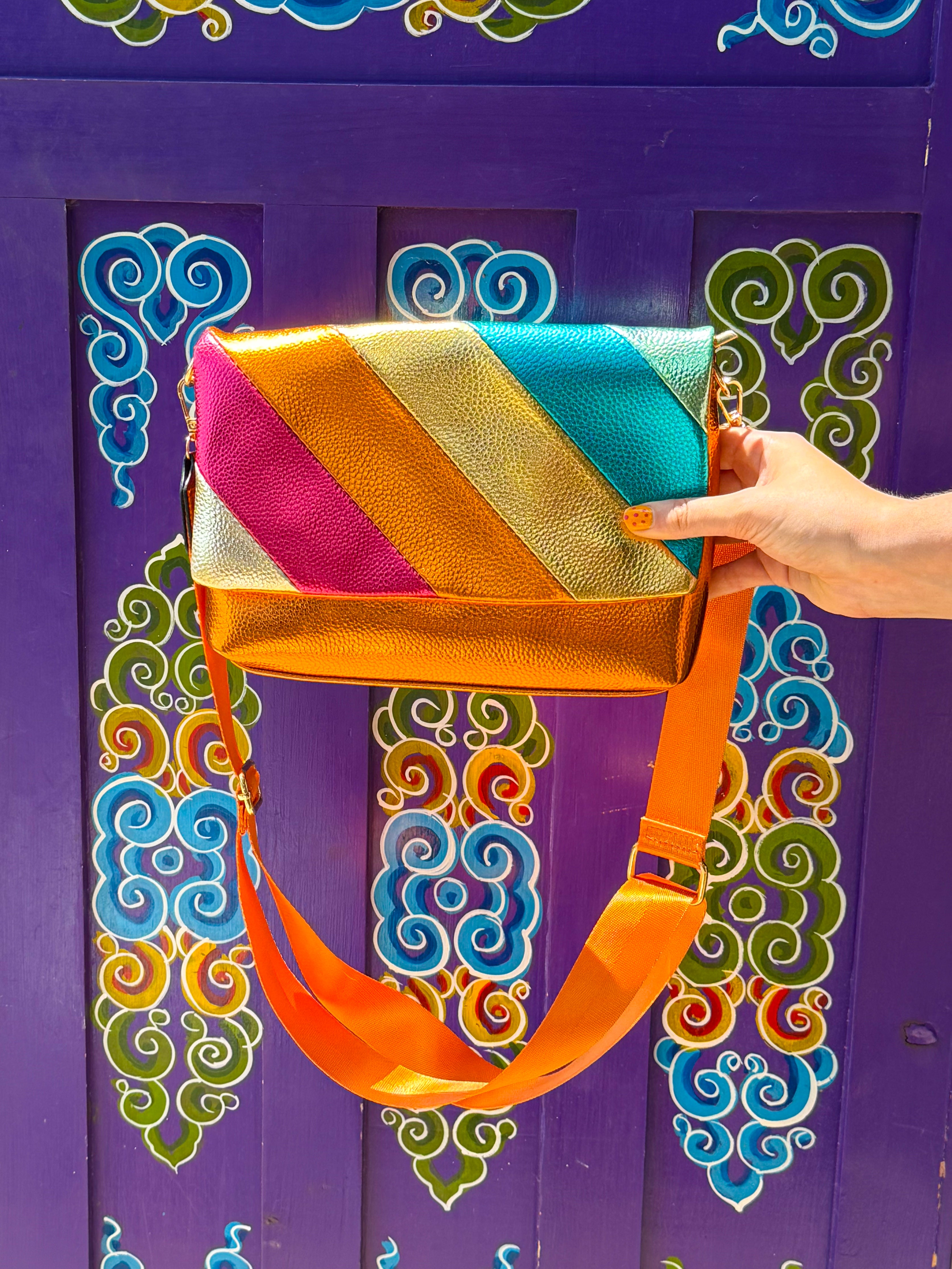 Fall Metallics Striped Purse