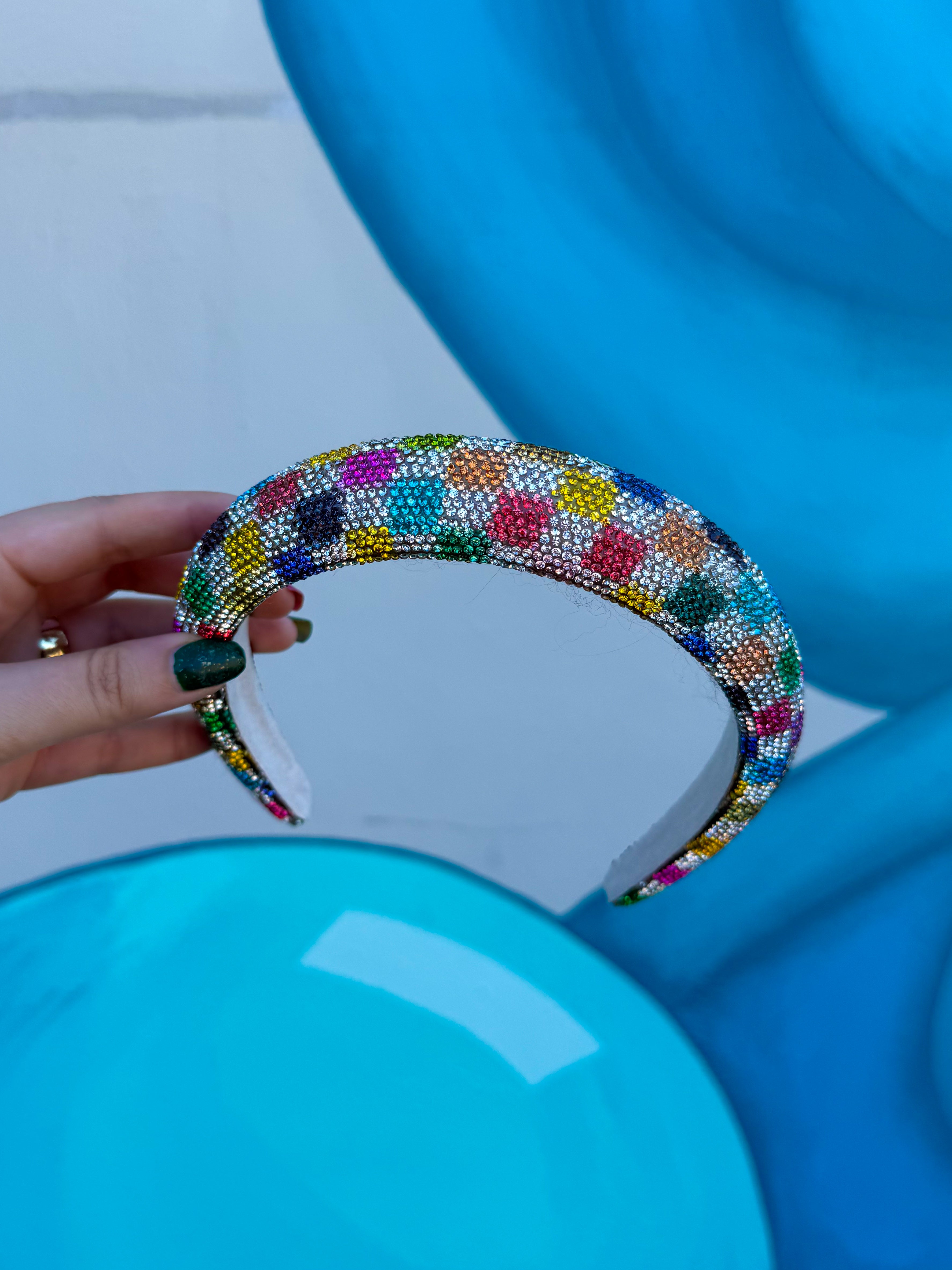 Holiday Glitz Checker Headband