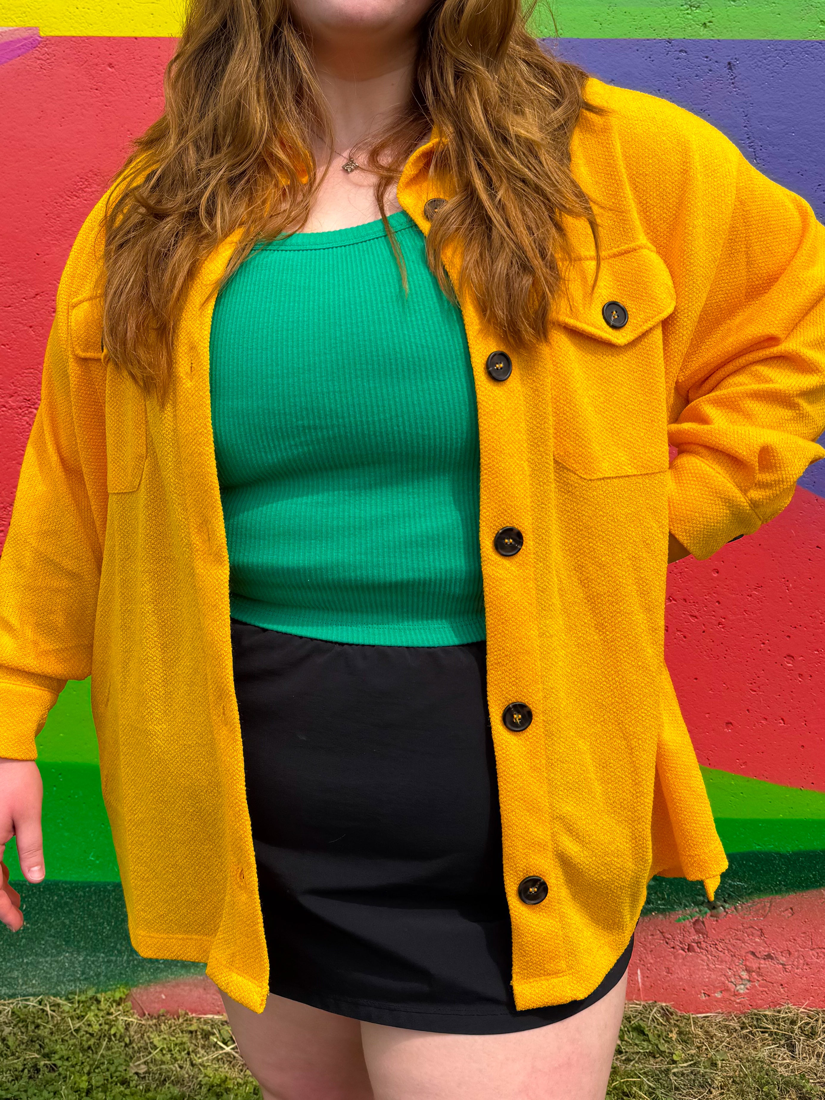 Gold Buttondown Fall Shacket (S-3XL)