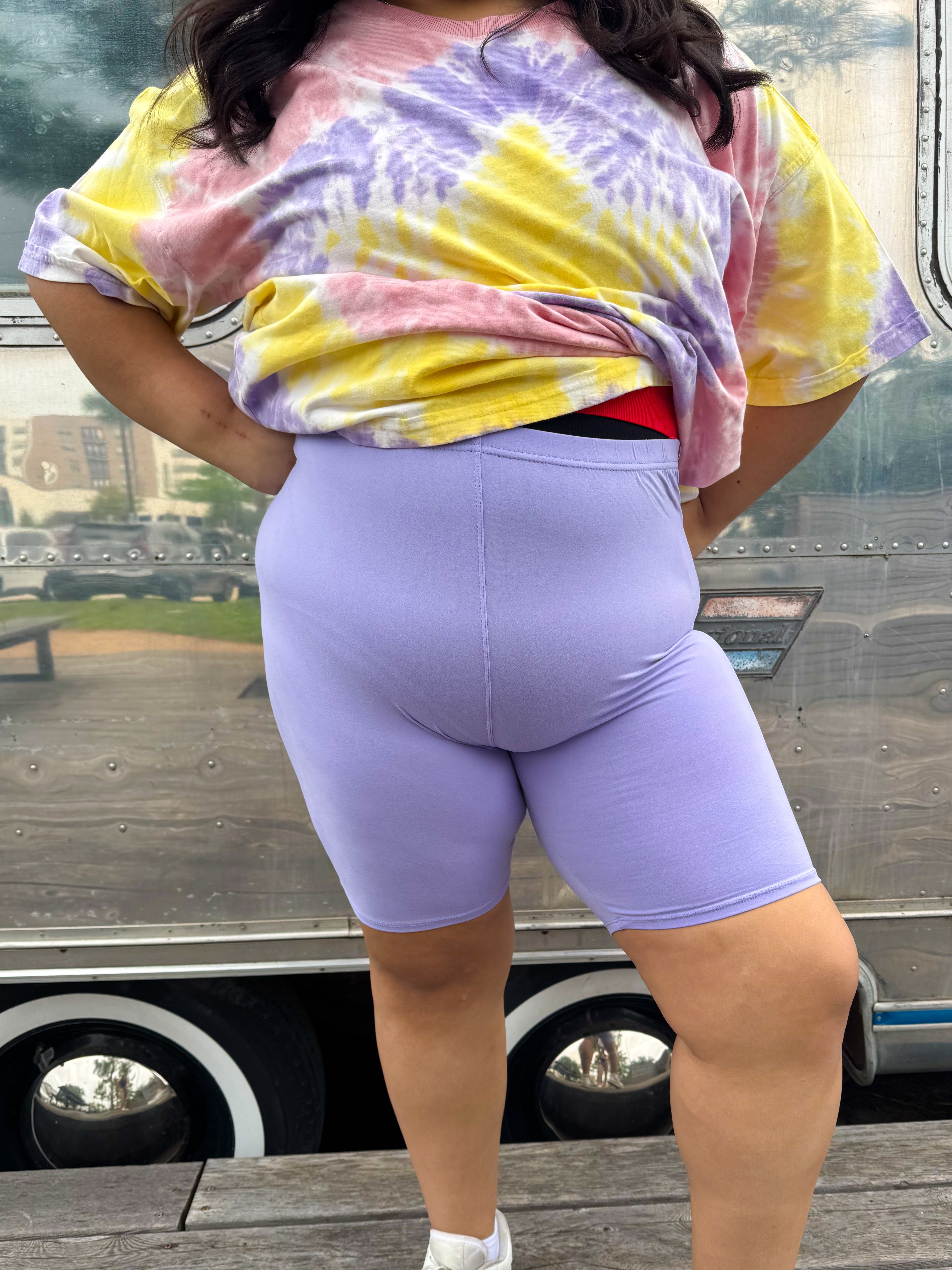 Lilac Biker Shorts (1x-3x)