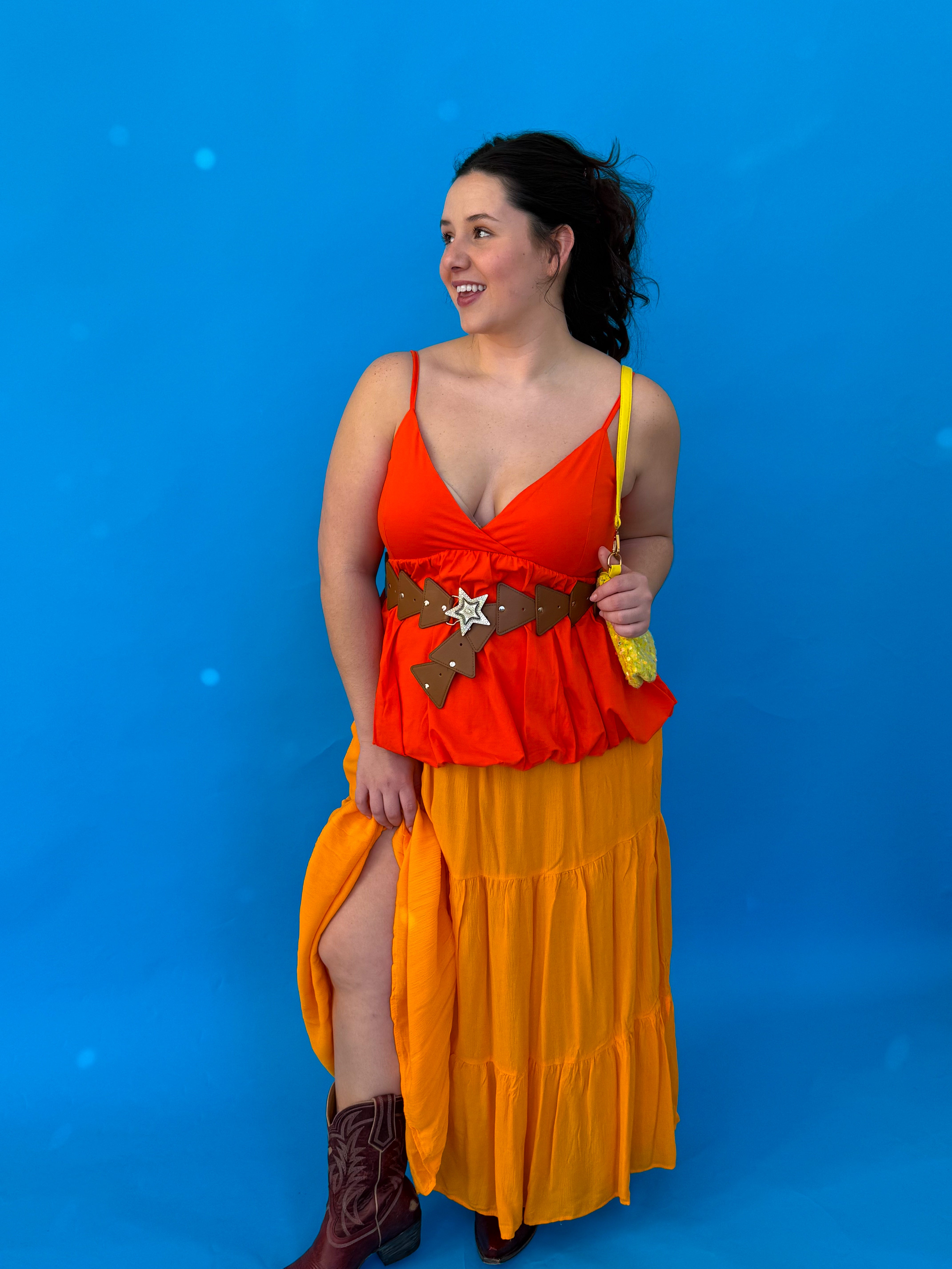 Fast Times Skirt in Marigold (S-3XL)