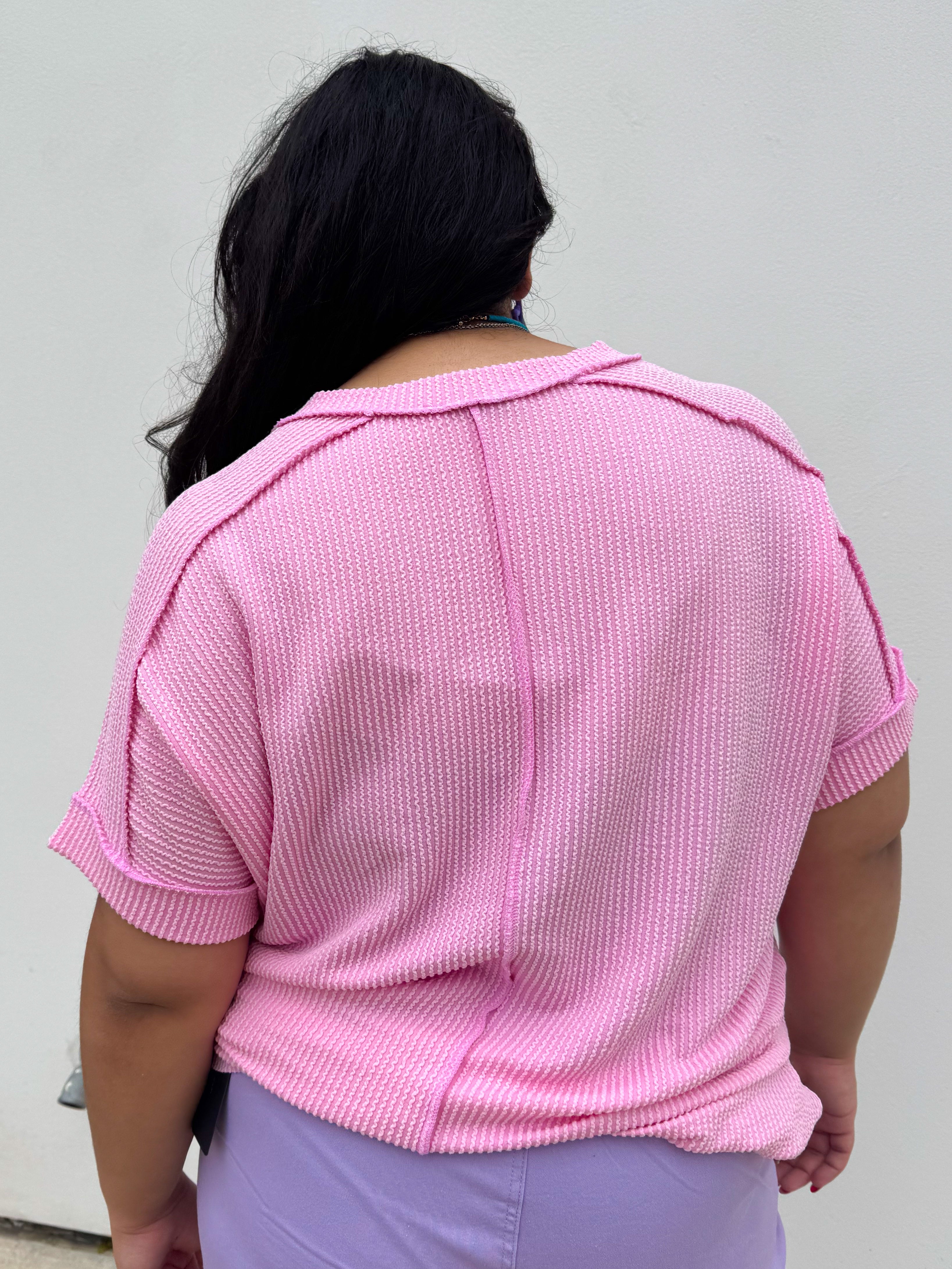 Candy Pink V-neck (S-3XL)