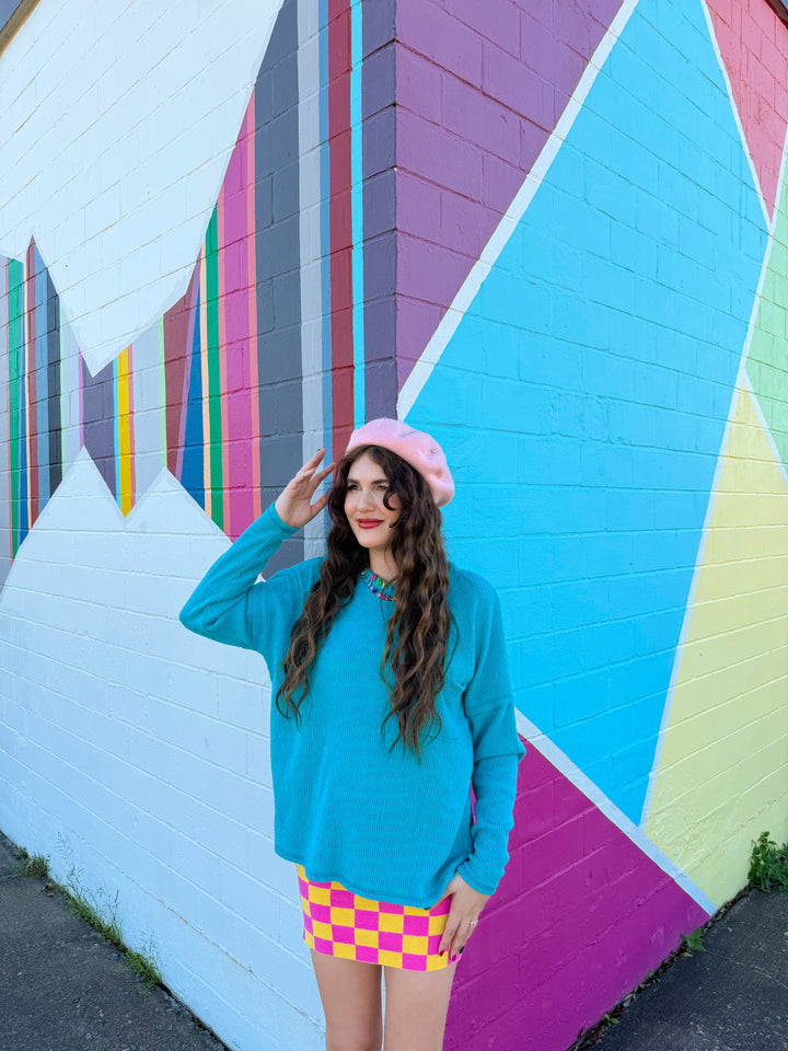 Teal Ribbed Long Sleeve (S-3XL)