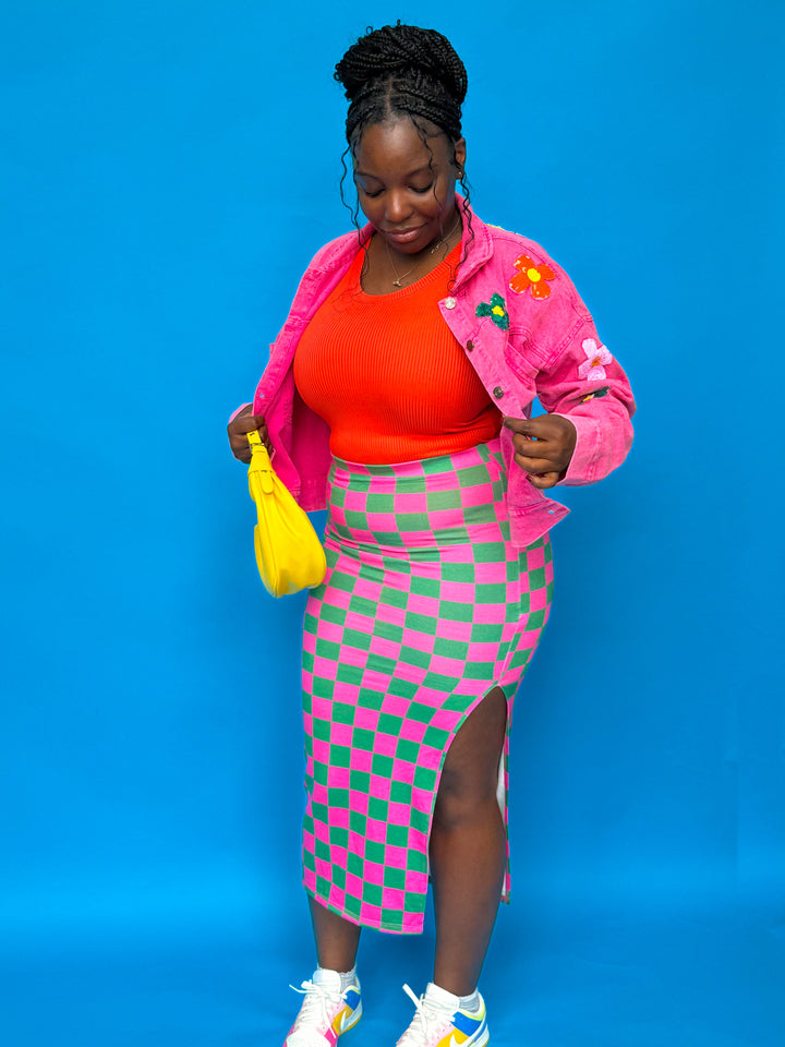 Check It Midi Skirt (S-3XL)