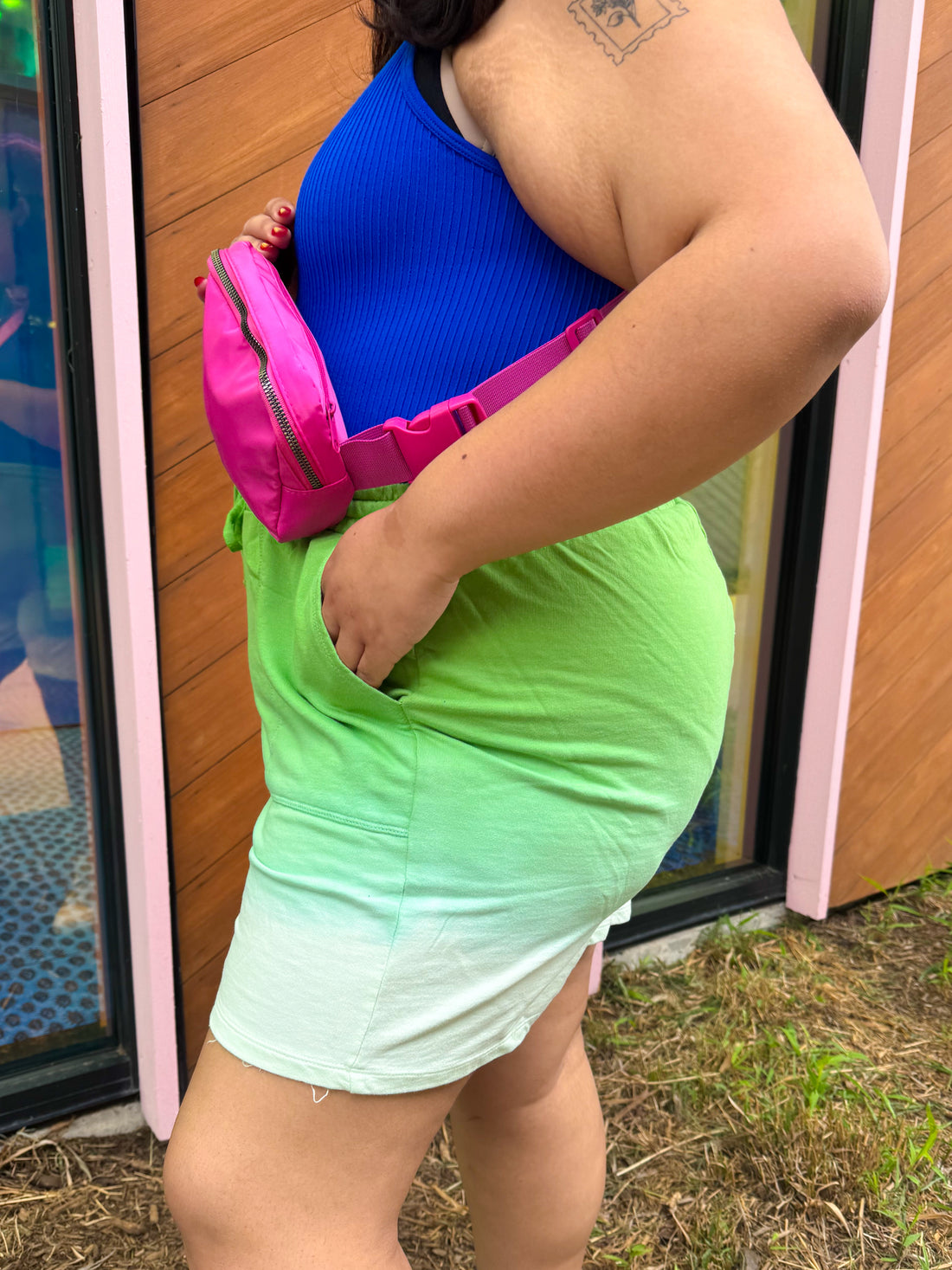 Leafy Green Ombre Shorts (S-3XL)