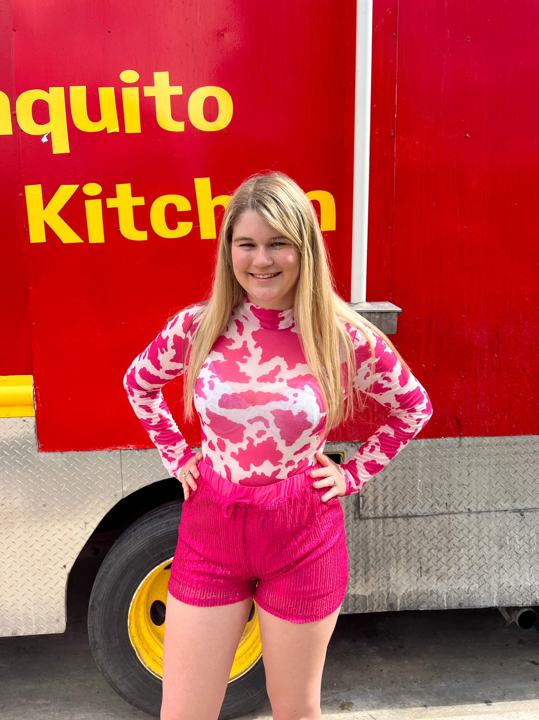 Pink Sequin Shorts (S-3X)