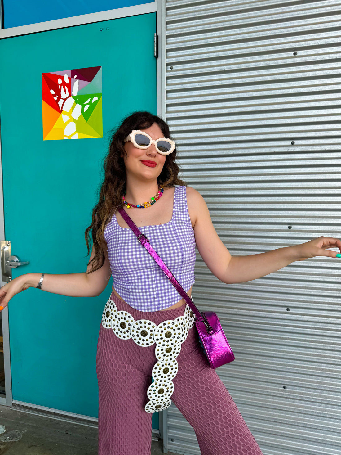 Lavender Plaid Bustier Top (S-XL)