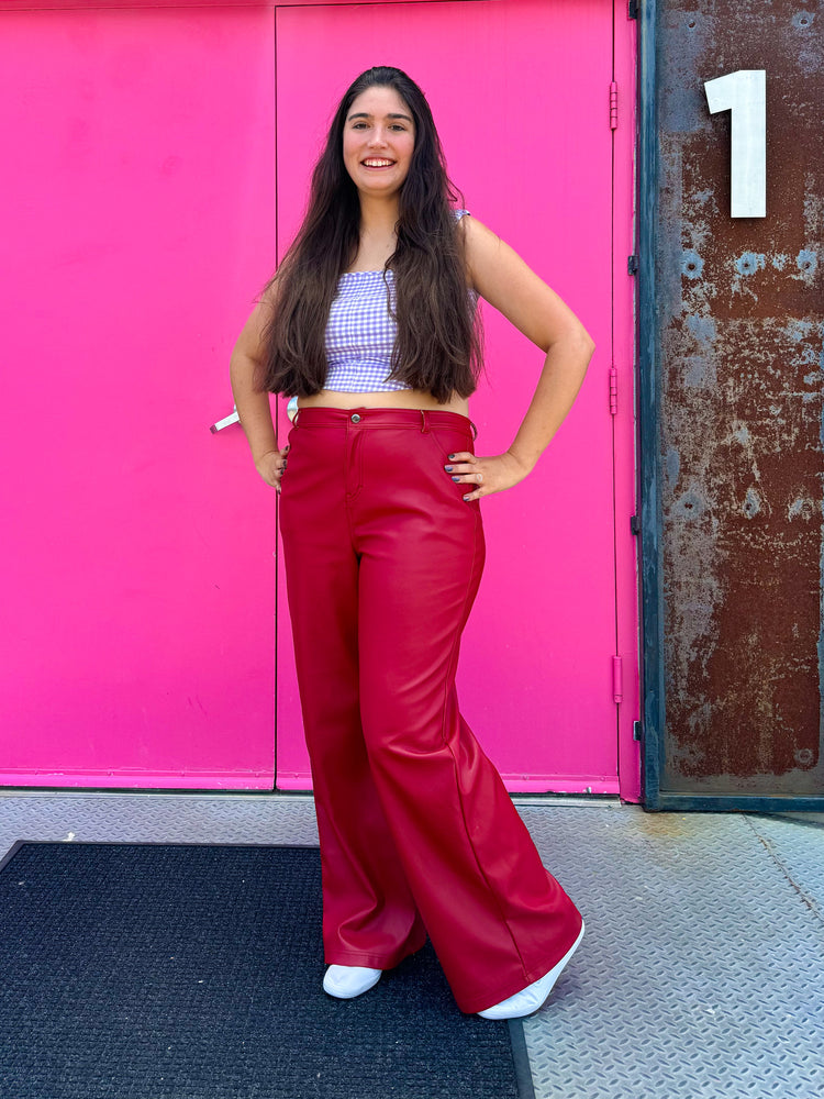
            
                Load image into Gallery viewer, Red Licorice Leather Pants (S-3XL)
            
        