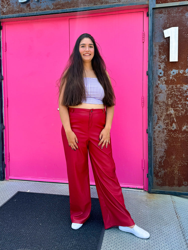 
            
                Load image into Gallery viewer, Red Licorice Leather Pants (S-3XL)
            
        