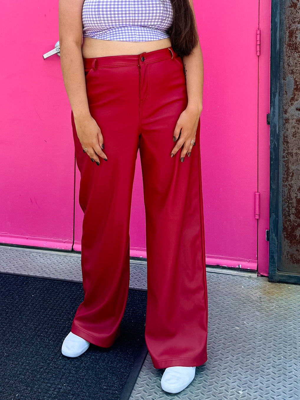 Red Licorice Leather Pants (S-3XL)