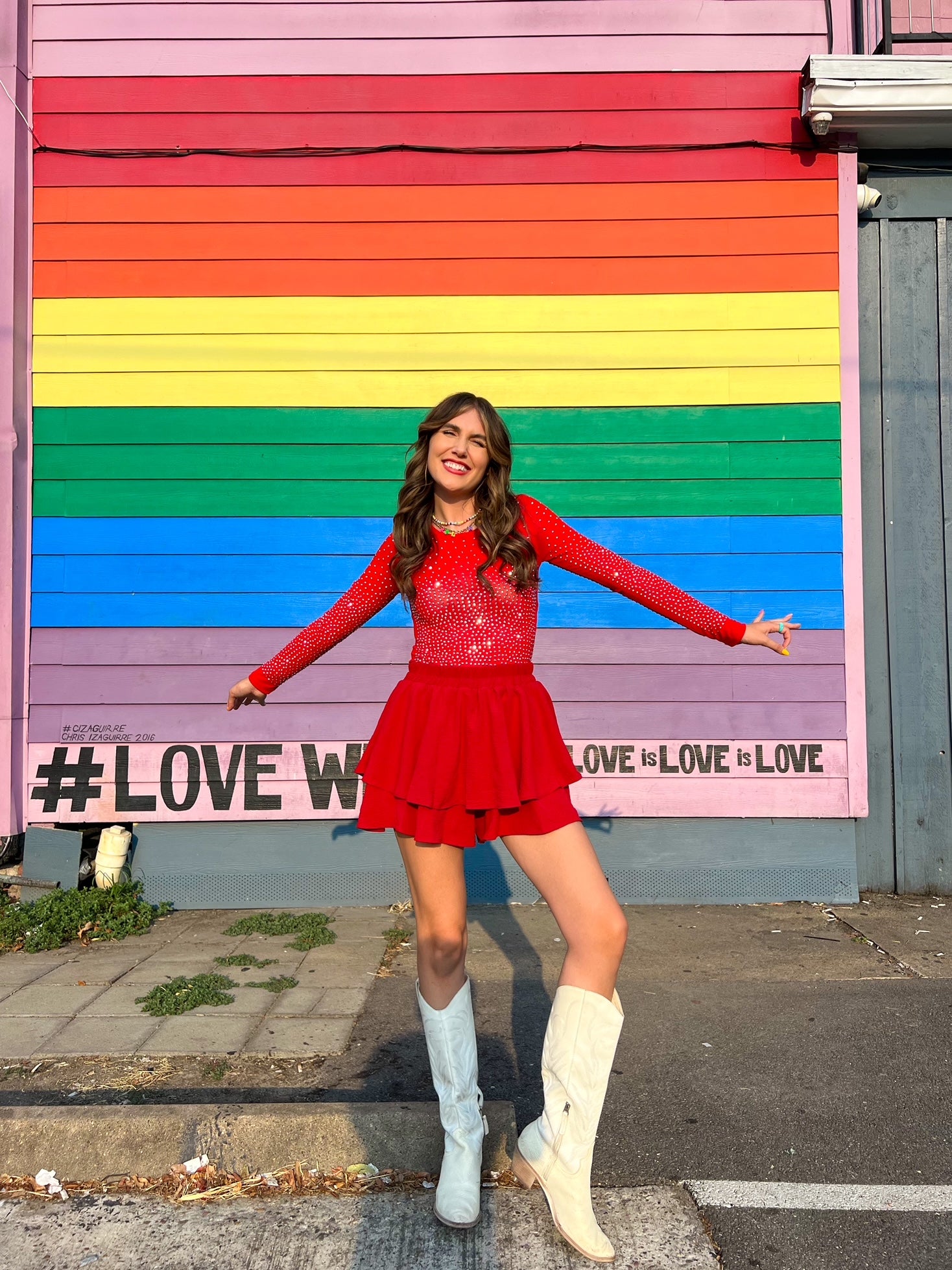 Show Stopper Rhinestone Bodysuit in Red (S-3X)