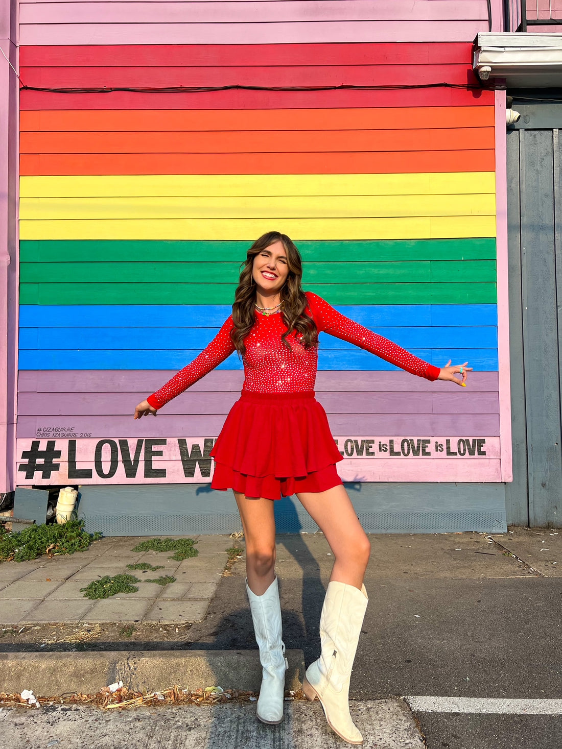 Show Stopper Rhinestone Bodysuit in Red (S-3X)