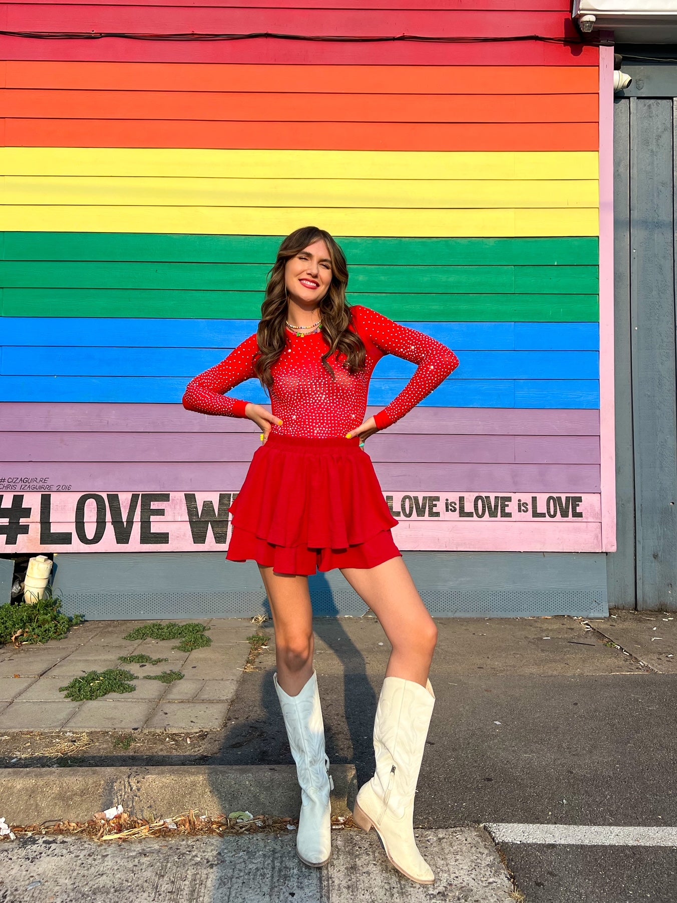 Show Stopper Rhinestone Bodysuit in Red (S-3X)