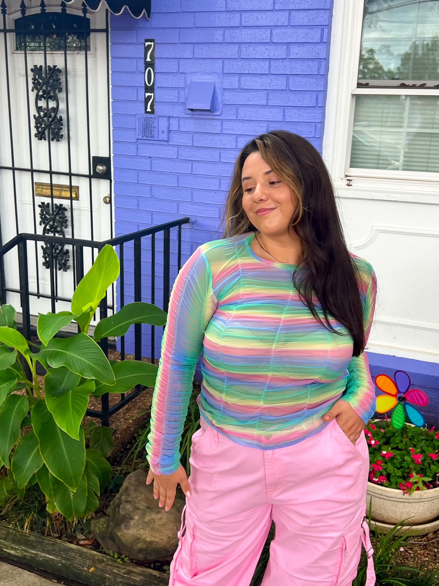 Ombre Rainbow Mesh Top (S-3XL)